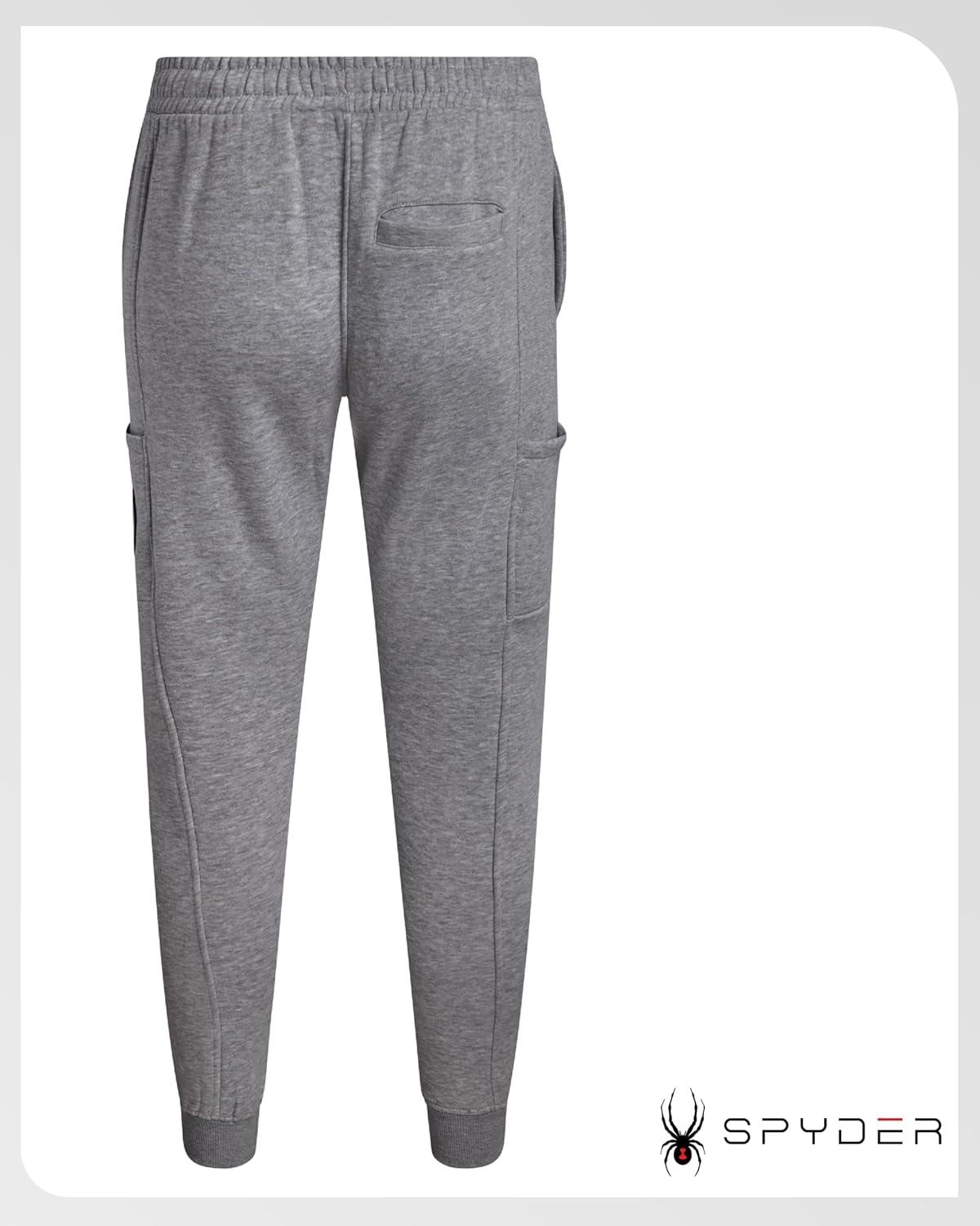 imageSpyder Mens Cargo Sweatpants Soft Stretch Fleece Mens Joggers with Pockets amp Elastic Waistband for Running Jogging WorkoutHeather Grey Smoke
