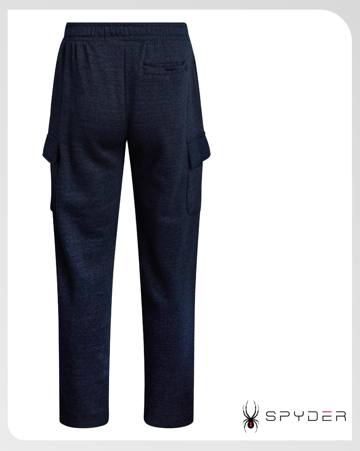 imageSpyder Mens Cargo Sweatpants Soft Stretch Fleece Mens Joggers with Pockets amp Elastic Waistband for Running Jogging WorkoutNavy Heather