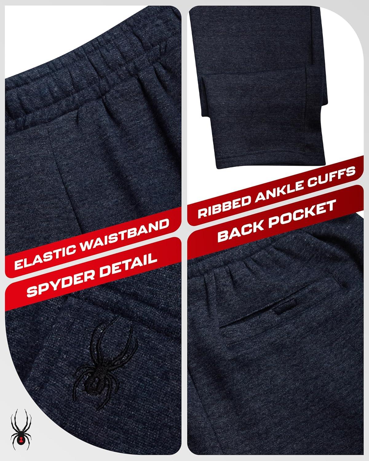imageSpyder Mens Cargo Sweatpants Soft Stretch Fleece Mens Joggers with Pockets amp Elastic Waistband for Running Jogging WorkoutNavy Heather