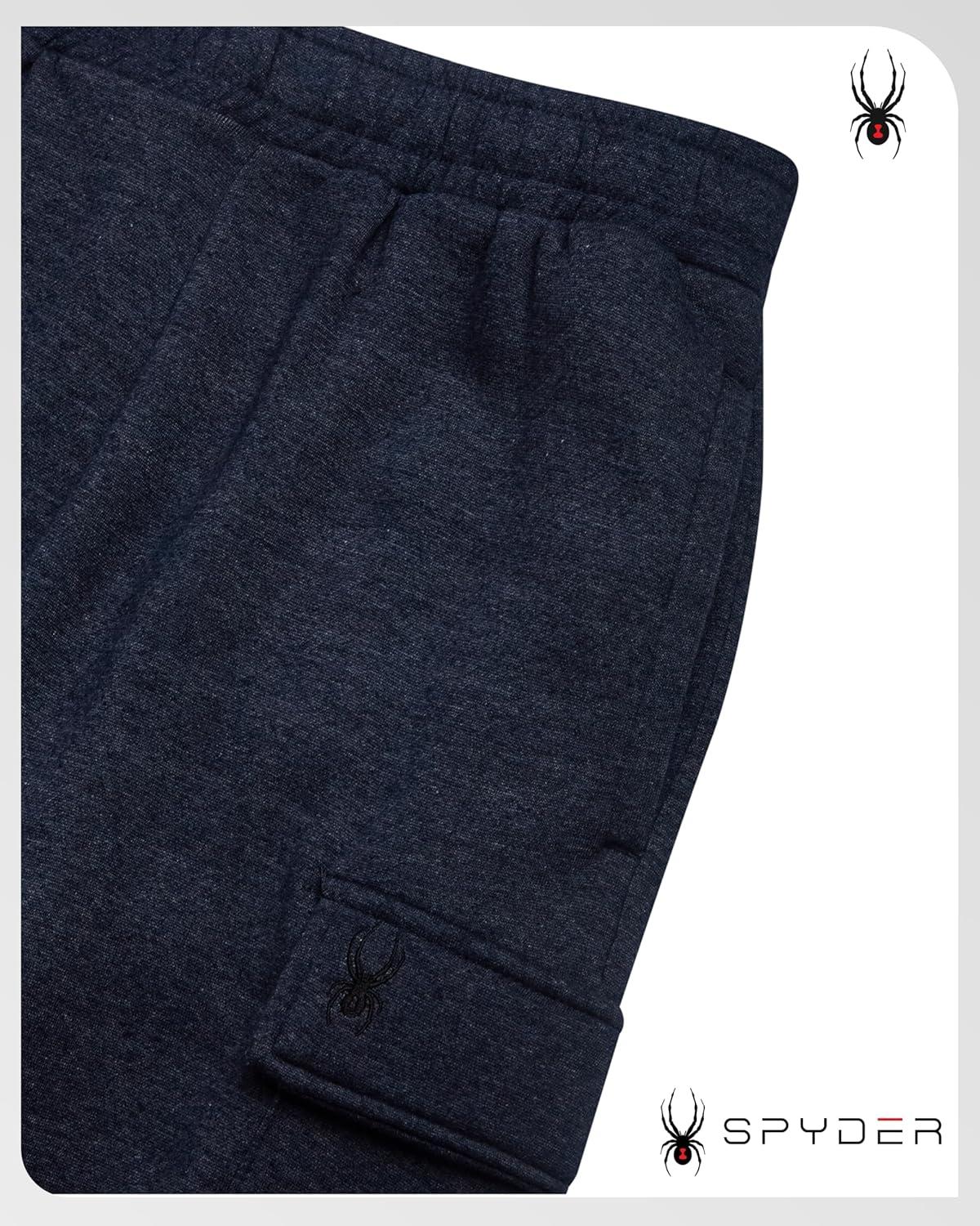 imageSpyder Mens Cargo Sweatpants Soft Stretch Fleece Mens Joggers with Pockets amp Elastic Waistband for Running Jogging WorkoutNavy Heather