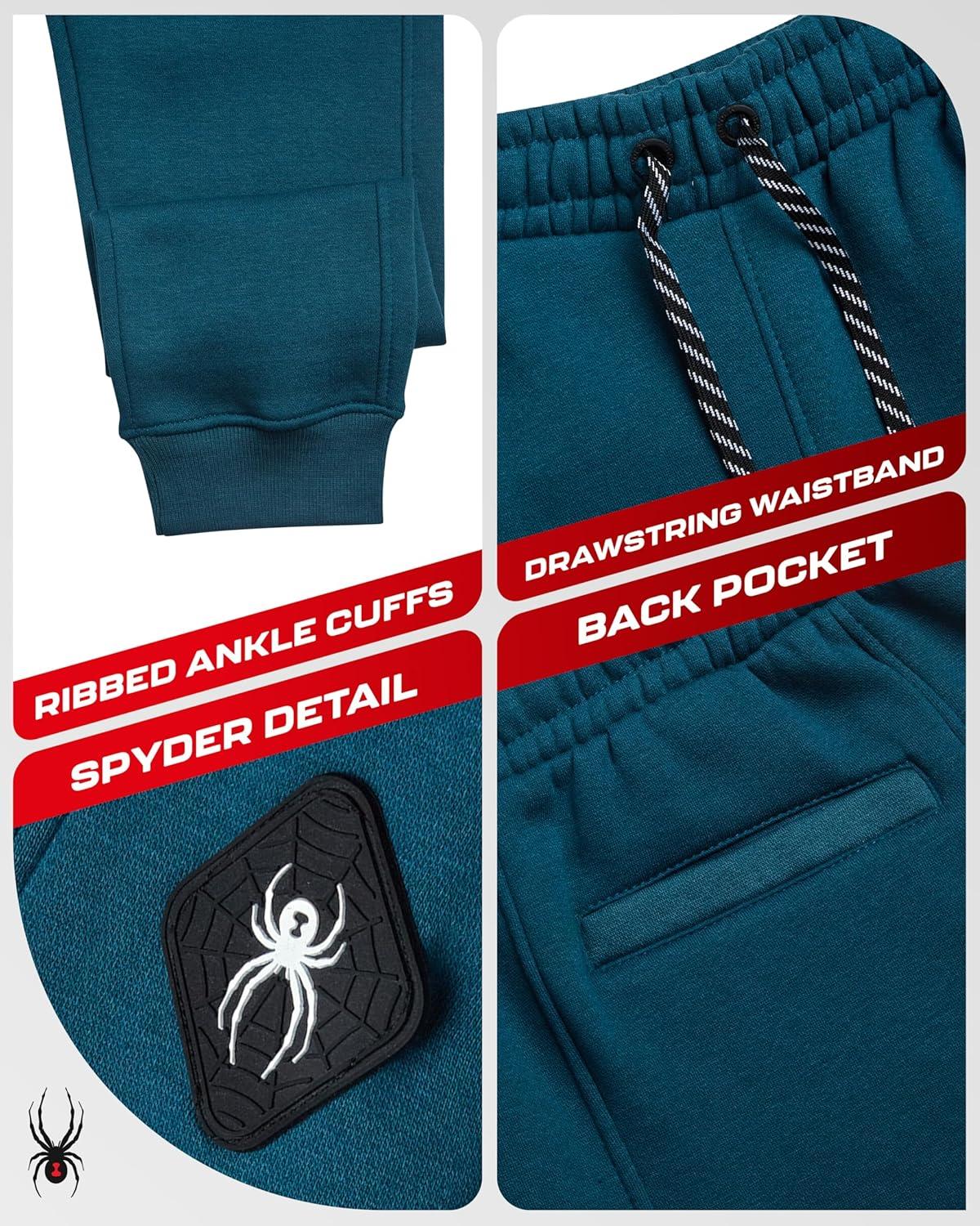 imageSpyder Mens Cargo Sweatpants Soft Stretch Fleece Mens Joggers with Pockets amp Elastic Waistband for Running Jogging WorkoutPetrol Blue