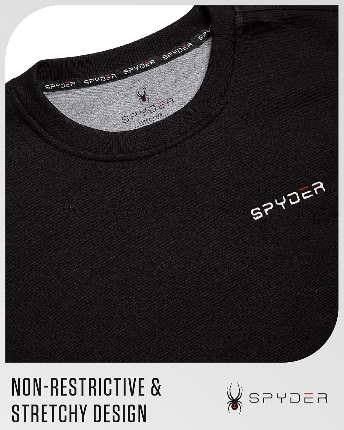 imageSpyder Mens Crewneck Sweatshirt Soft Performance Fleece Pullover Sweatshirts for Men Casual Gym Workout Mens SweatshirtBlack