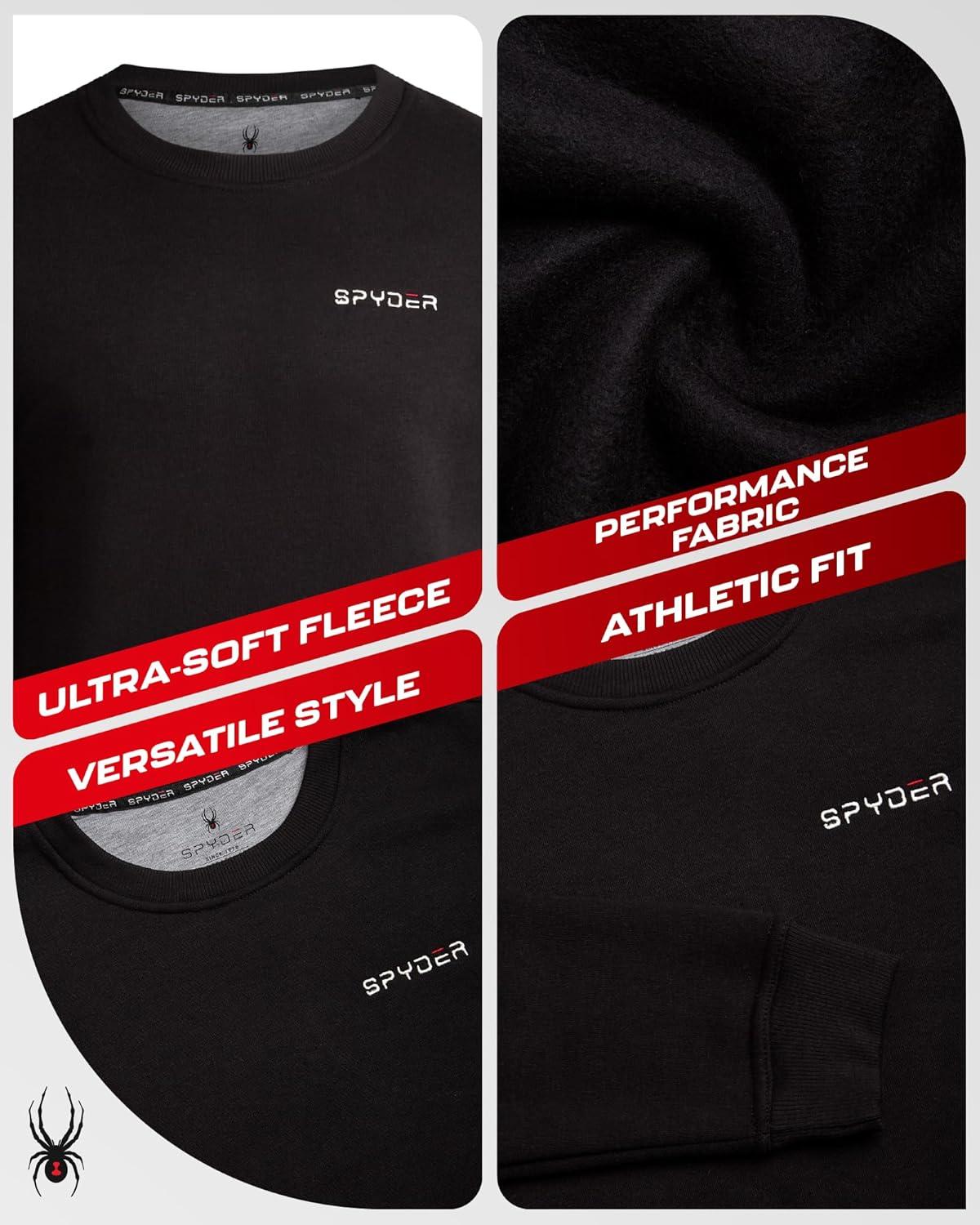 imageSpyder Mens Crewneck Sweatshirt Soft Performance Fleece Pullover Sweatshirts for Men Casual Gym Workout Mens SweatshirtBlack