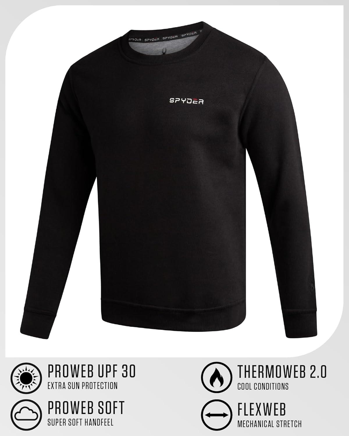 imageSpyder Mens Crewneck Sweatshirt Soft Performance Fleece Pullover Sweatshirts for Men Casual Gym Workout Mens SweatshirtBlack
