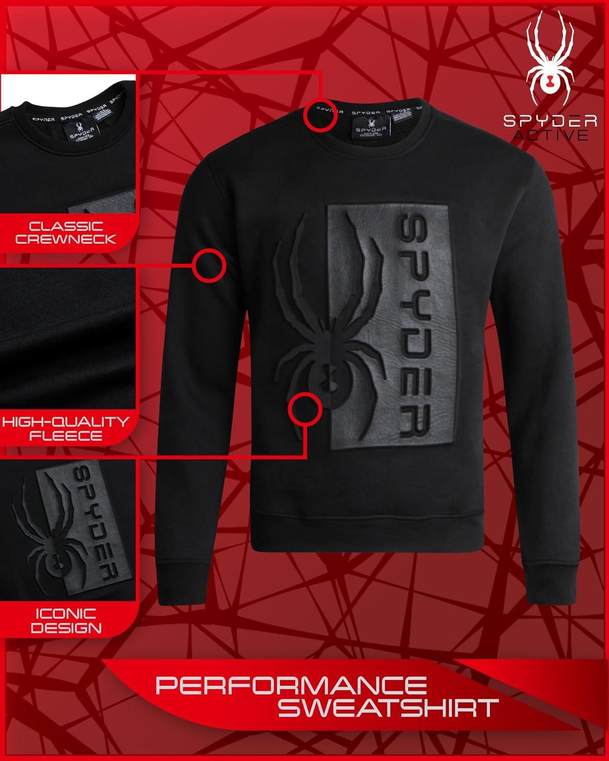 imageSpyder Mens Crewneck Sweatshirt Soft Performance Fleece Pullover Sweatshirts for Men Casual Gym Workout Mens SweatshirtBlack Print