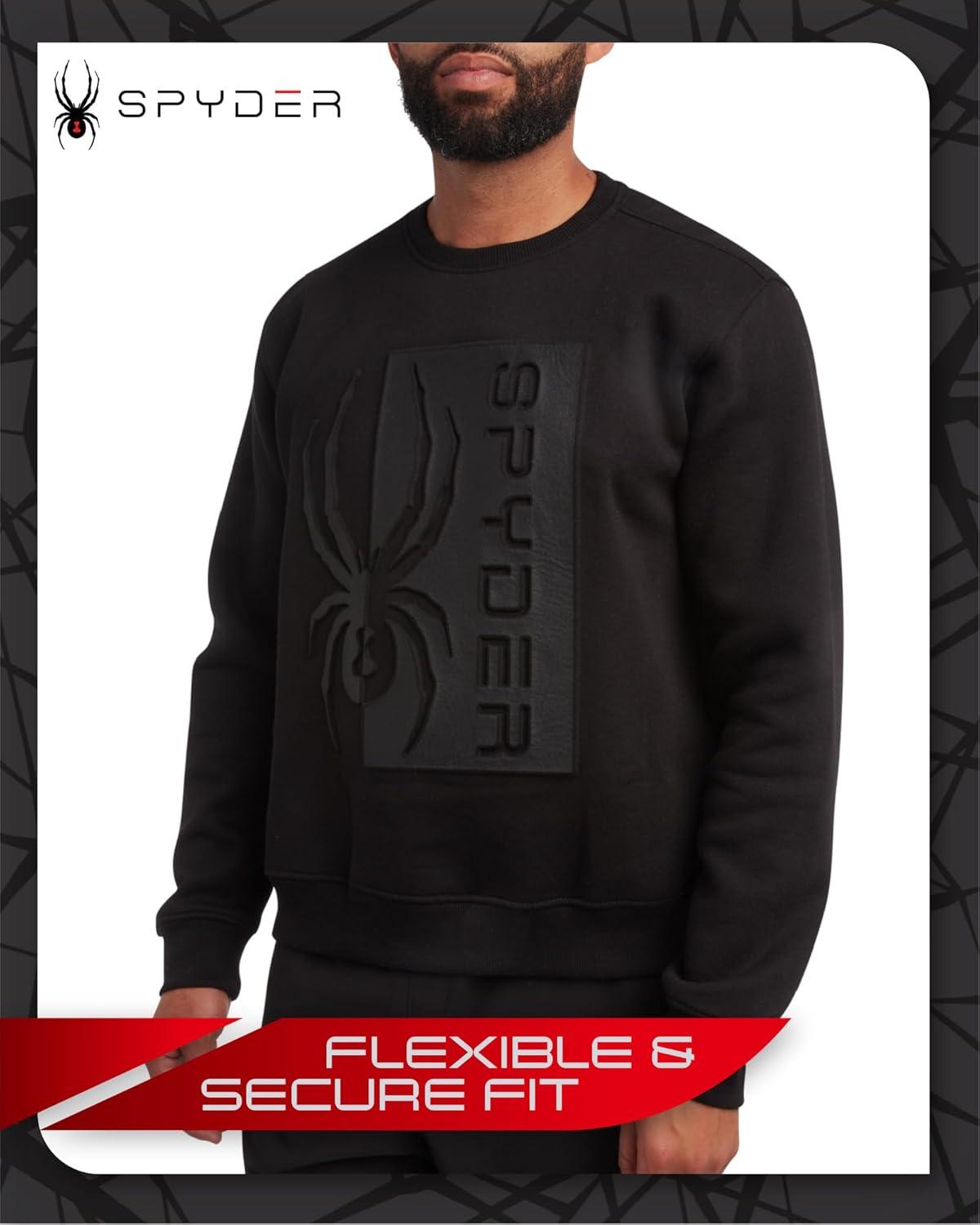 imageSpyder Mens Crewneck Sweatshirt Soft Performance Fleece Pullover Sweatshirts for Men Casual Gym Workout Mens SweatshirtBlack Print