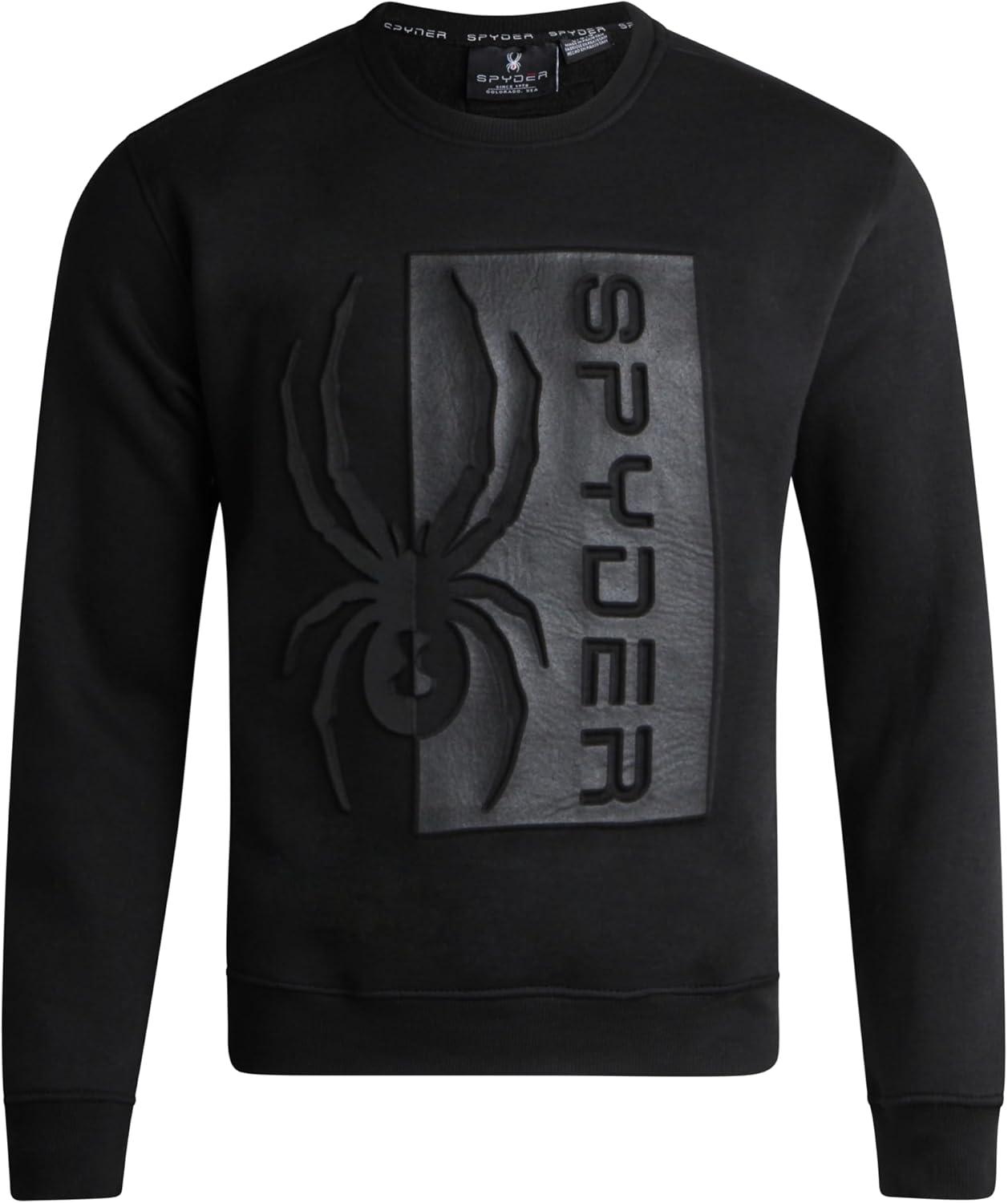 imageSpyder Mens Crewneck Sweatshirt Soft Performance Fleece Pullover Sweatshirts for Men Casual Gym Workout Mens SweatshirtBlack Print