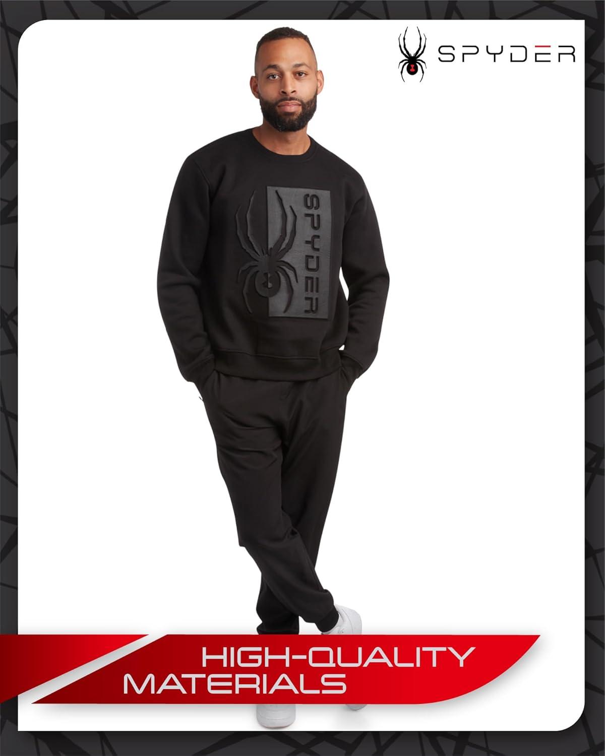 imageSpyder Mens Crewneck Sweatshirt Soft Performance Fleece Pullover Sweatshirts for Men Casual Gym Workout Mens SweatshirtBlack Print