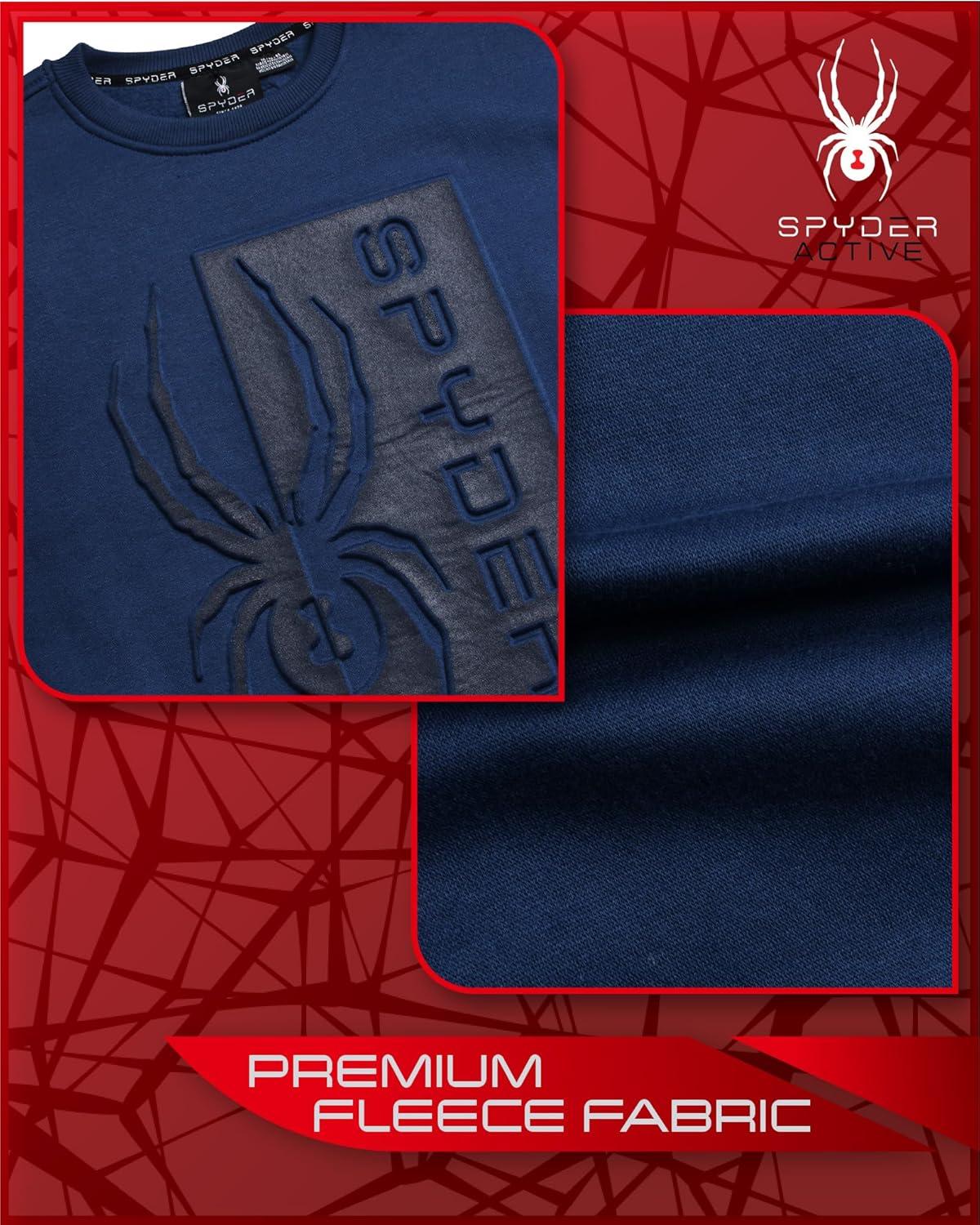 imageSpyder Mens Crewneck Sweatshirt Soft Performance Fleece Pullover Sweatshirts for Men Casual Gym Workout Mens SweatshirtBlue