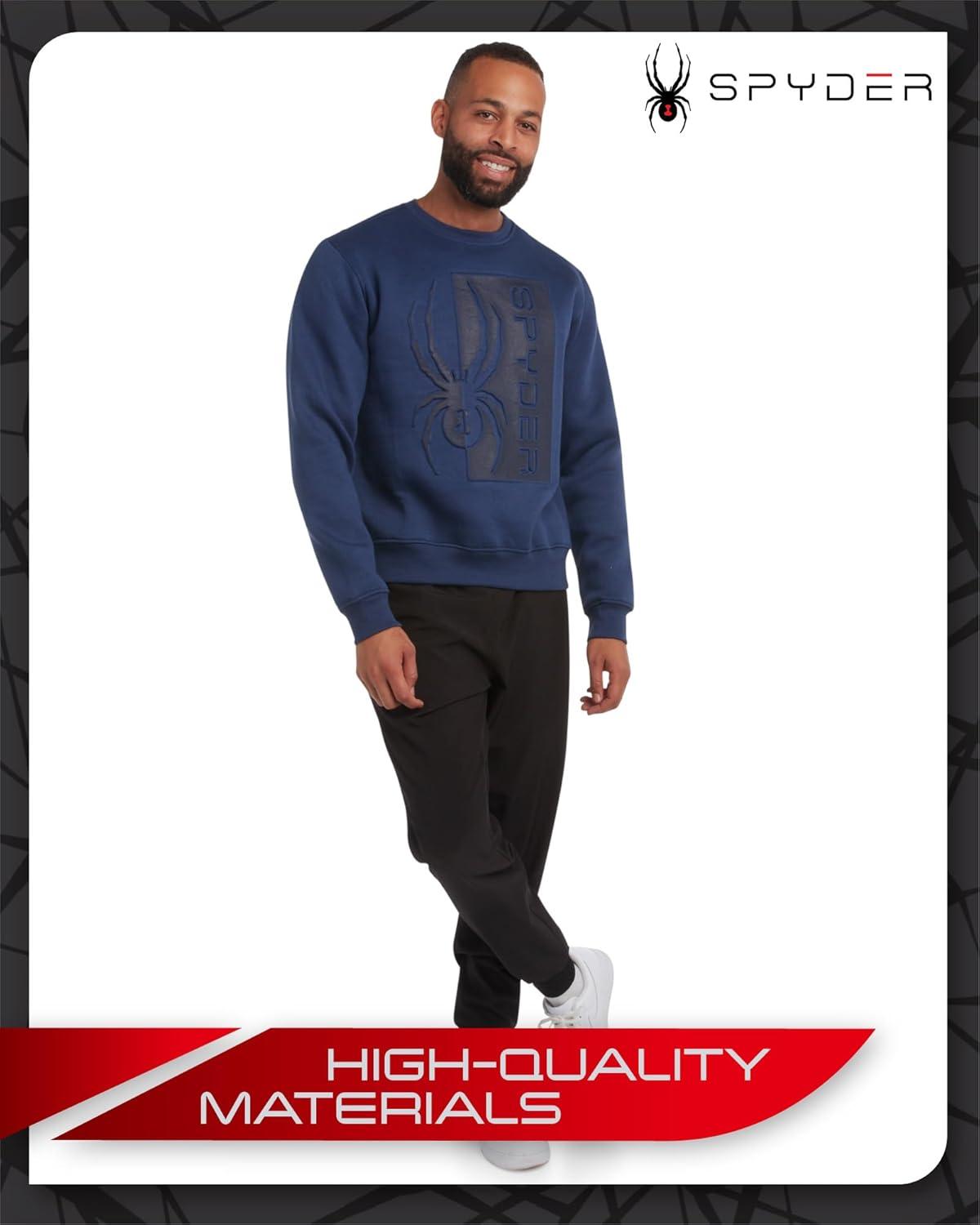 imageSpyder Mens Crewneck Sweatshirt Soft Performance Fleece Pullover Sweatshirts for Men Casual Gym Workout Mens SweatshirtBlue