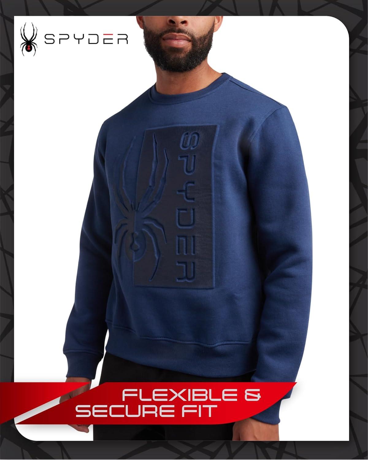 imageSpyder Mens Crewneck Sweatshirt Soft Performance Fleece Pullover Sweatshirts for Men Casual Gym Workout Mens SweatshirtBlue