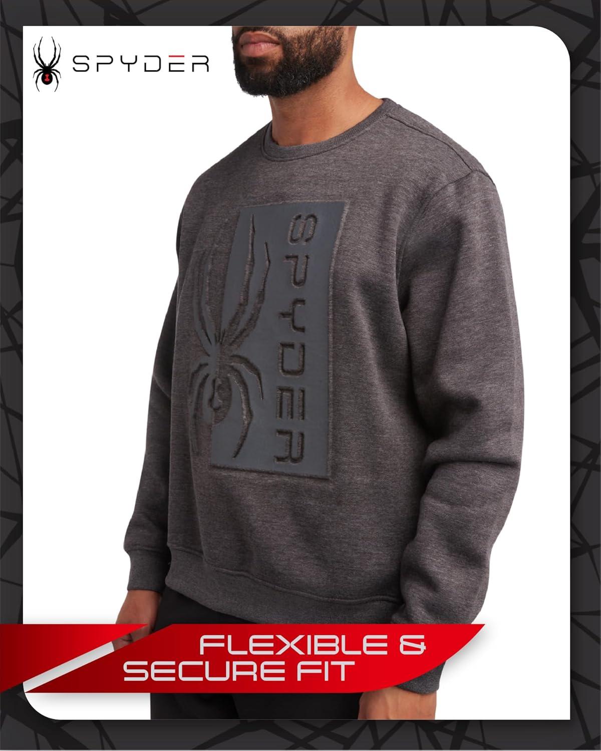 imageSpyder Mens Crewneck Sweatshirt Soft Performance Fleece Pullover Sweatshirts for Men Casual Gym Workout Mens SweatshirtCharcoal Heather Print