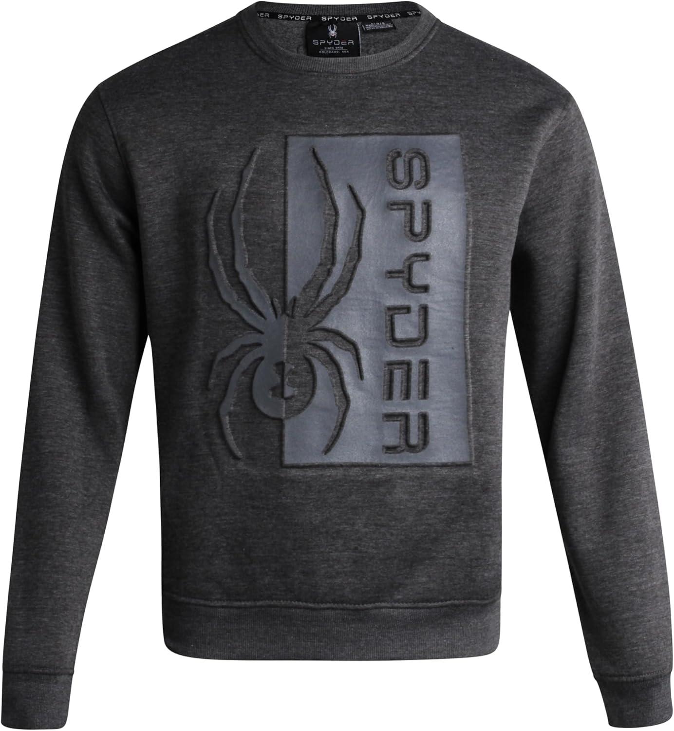 imageSpyder Mens Crewneck Sweatshirt Soft Performance Fleece Pullover Sweatshirts for Men Casual Gym Workout Mens SweatshirtCharcoal Heather Print