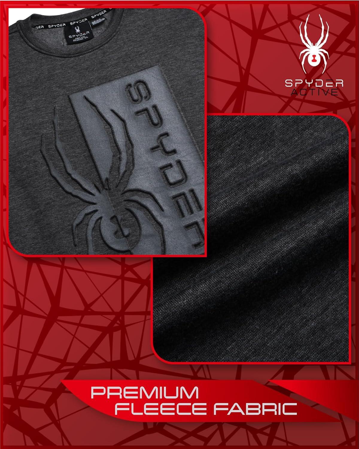 imageSpyder Mens Crewneck Sweatshirt Soft Performance Fleece Pullover Sweatshirts for Men Casual Gym Workout Mens SweatshirtCharcoal Heather Print