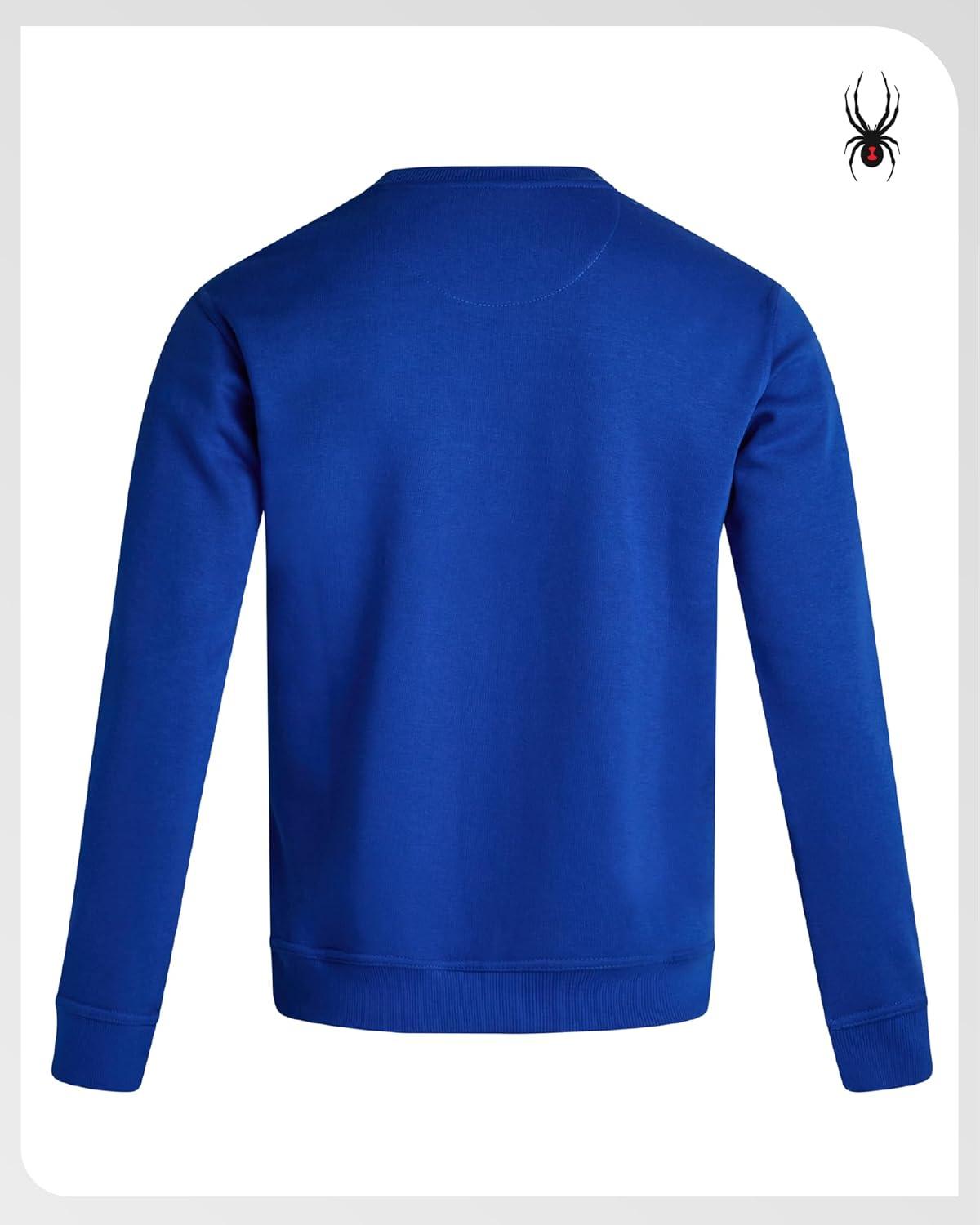 imageSpyder Mens Crewneck Sweatshirt Soft Performance Fleece Pullover Sweatshirts for Men Casual Gym Workout Mens SweatshirtElectric Blue