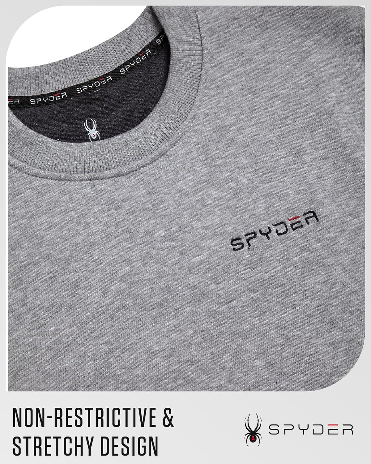 imageSpyder Mens Crewneck Sweatshirt Soft Performance Fleece Pullover Sweatshirts for Men Casual Gym Workout Mens SweatshirtLight Grey Heather