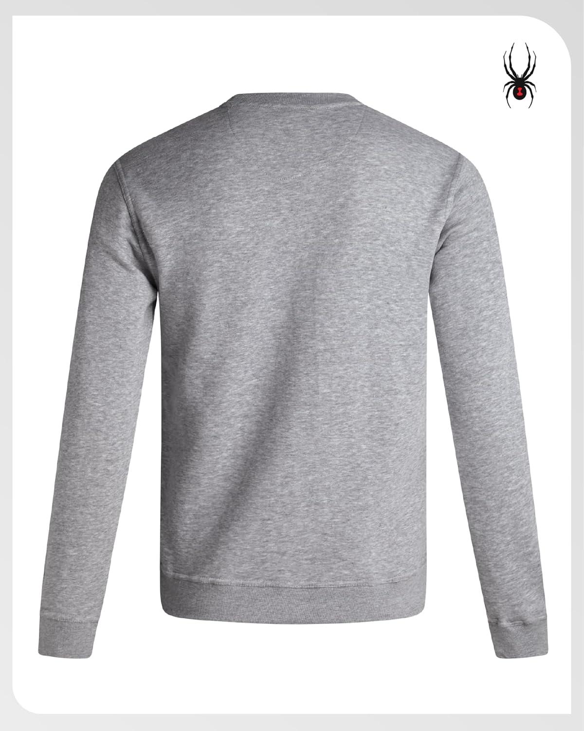 imageSpyder Mens Crewneck Sweatshirt Soft Performance Fleece Pullover Sweatshirts for Men Casual Gym Workout Mens SweatshirtLight Grey Heather