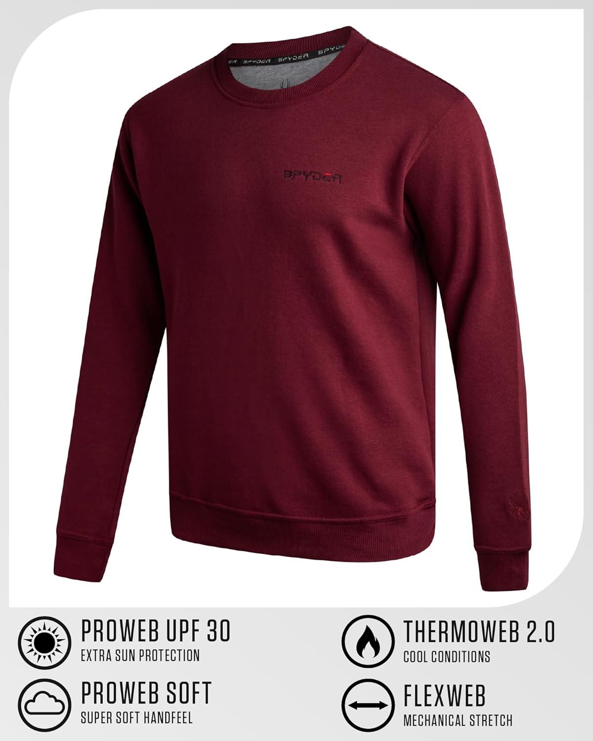 imageSpyder Mens Crewneck Sweatshirt Soft Performance Fleece Pullover Sweatshirts for Men Casual Gym Workout Mens SweatshirtMahogany