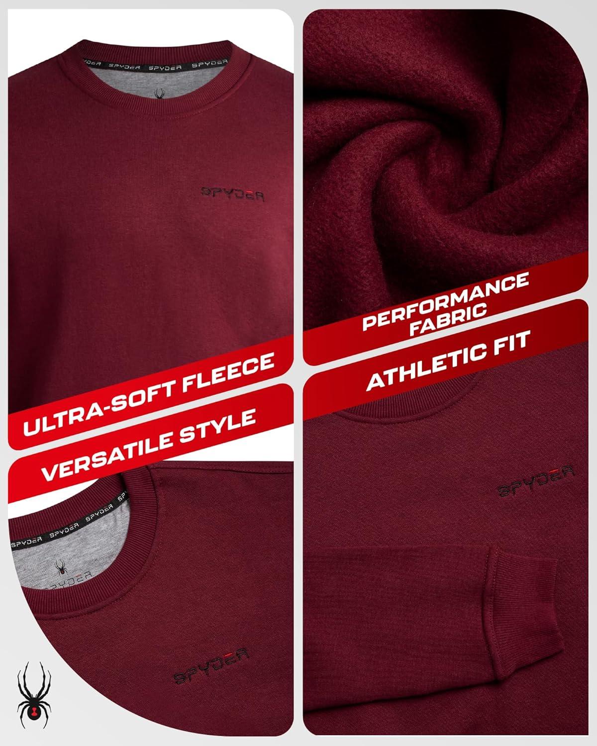 imageSpyder Mens Crewneck Sweatshirt Soft Performance Fleece Pullover Sweatshirts for Men Casual Gym Workout Mens SweatshirtMahogany