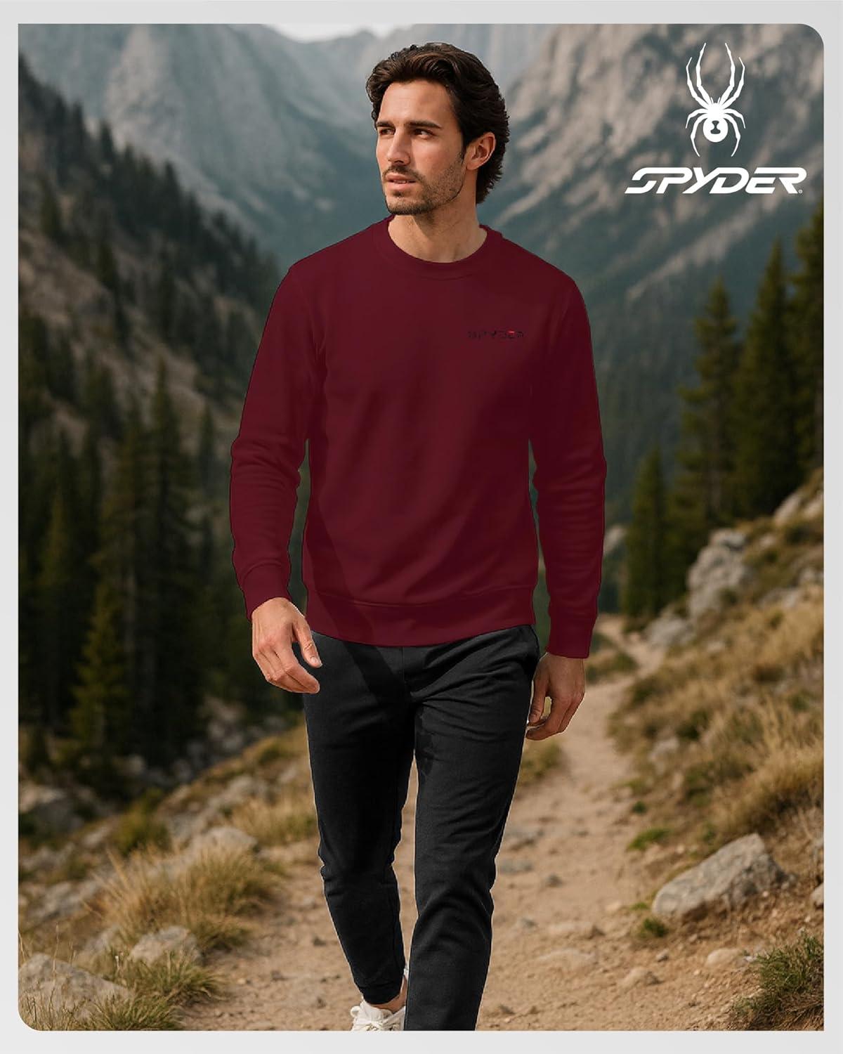 imageSpyder Mens Crewneck Sweatshirt Soft Performance Fleece Pullover Sweatshirts for Men Casual Gym Workout Mens SweatshirtMahogany