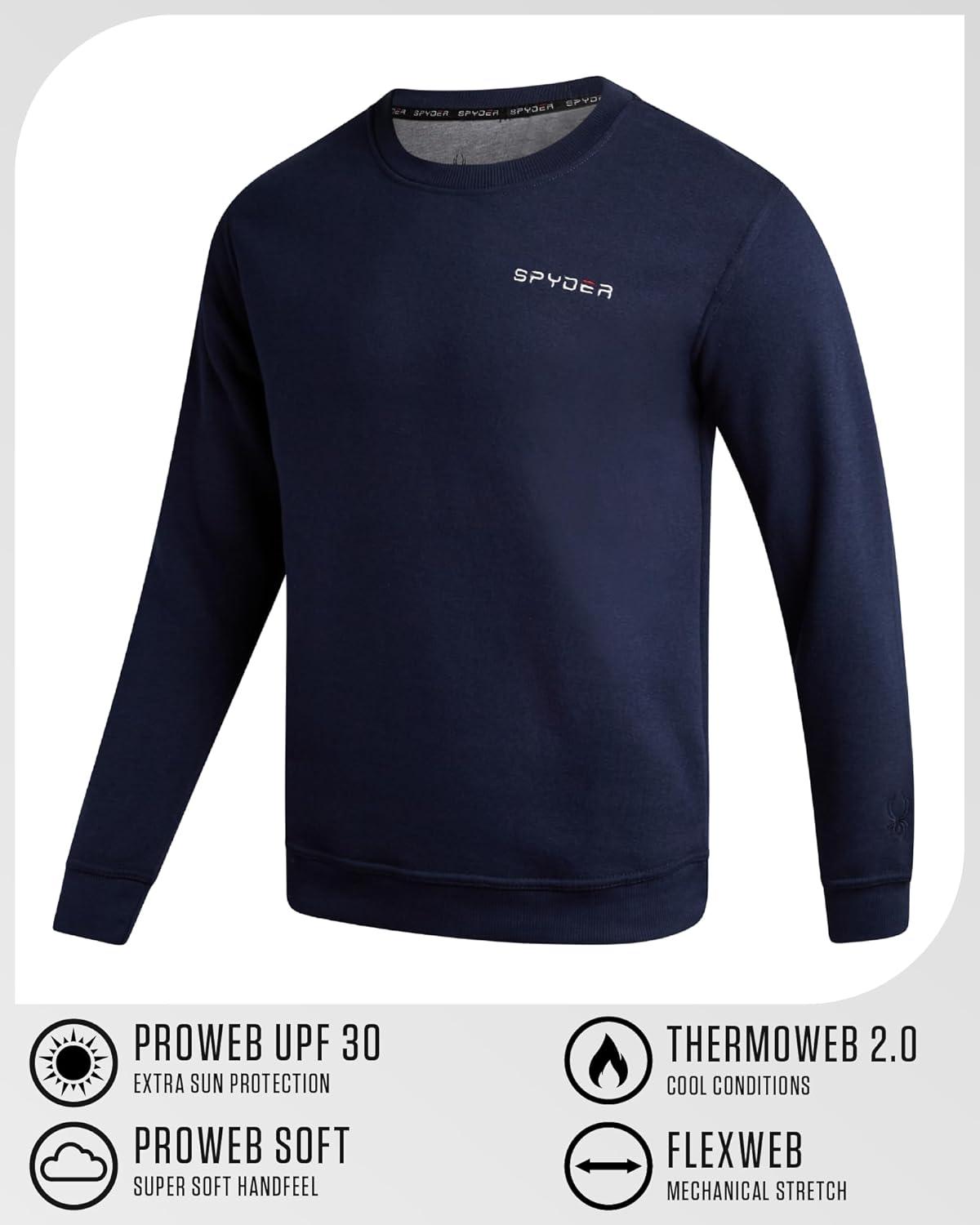 imageSpyder Mens Crewneck Sweatshirt Soft Performance Fleece Pullover Sweatshirts for Men Casual Gym Workout Mens SweatshirtNavy Heather