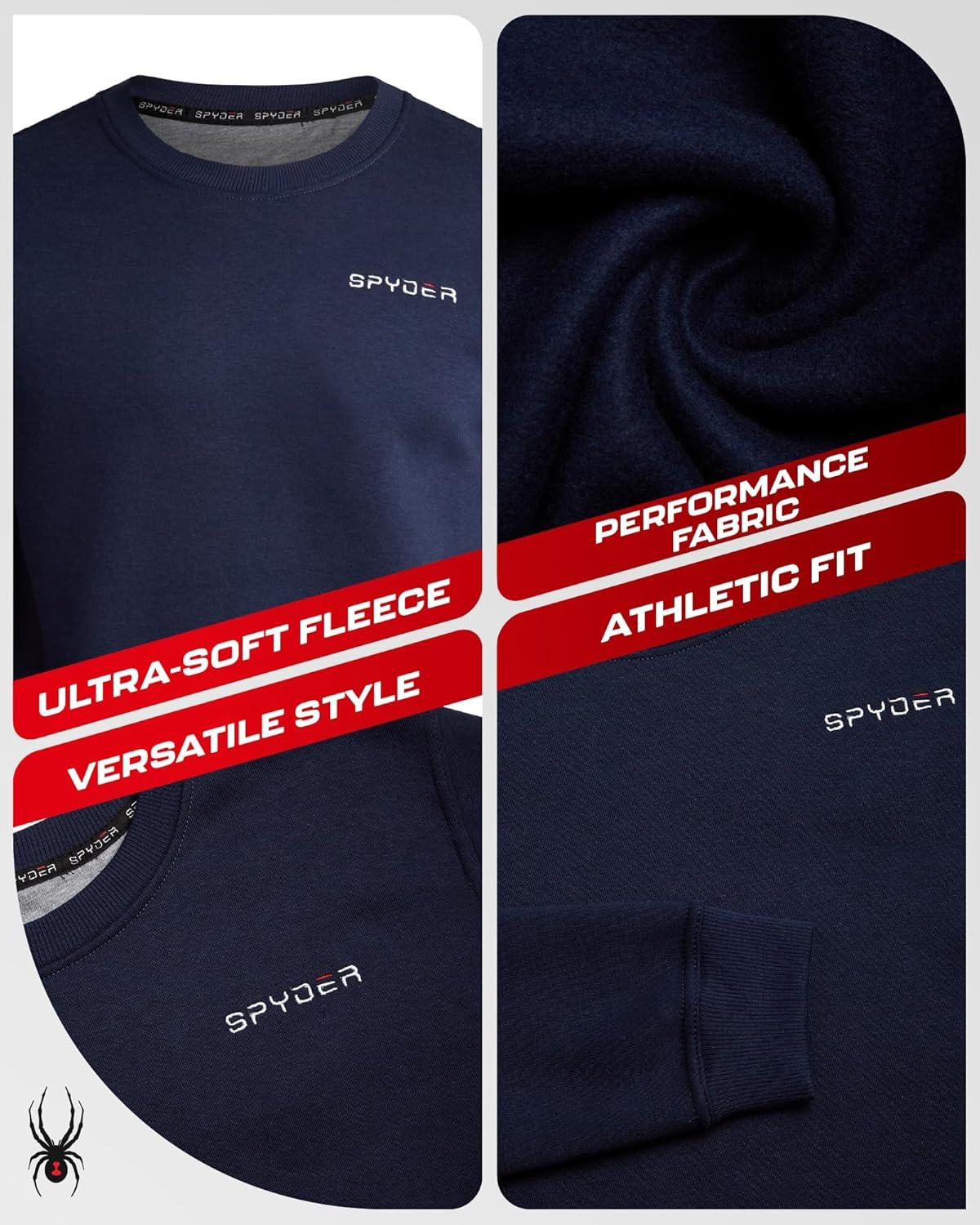imageSpyder Mens Crewneck Sweatshirt Soft Performance Fleece Pullover Sweatshirts for Men Casual Gym Workout Mens SweatshirtNavy Heather