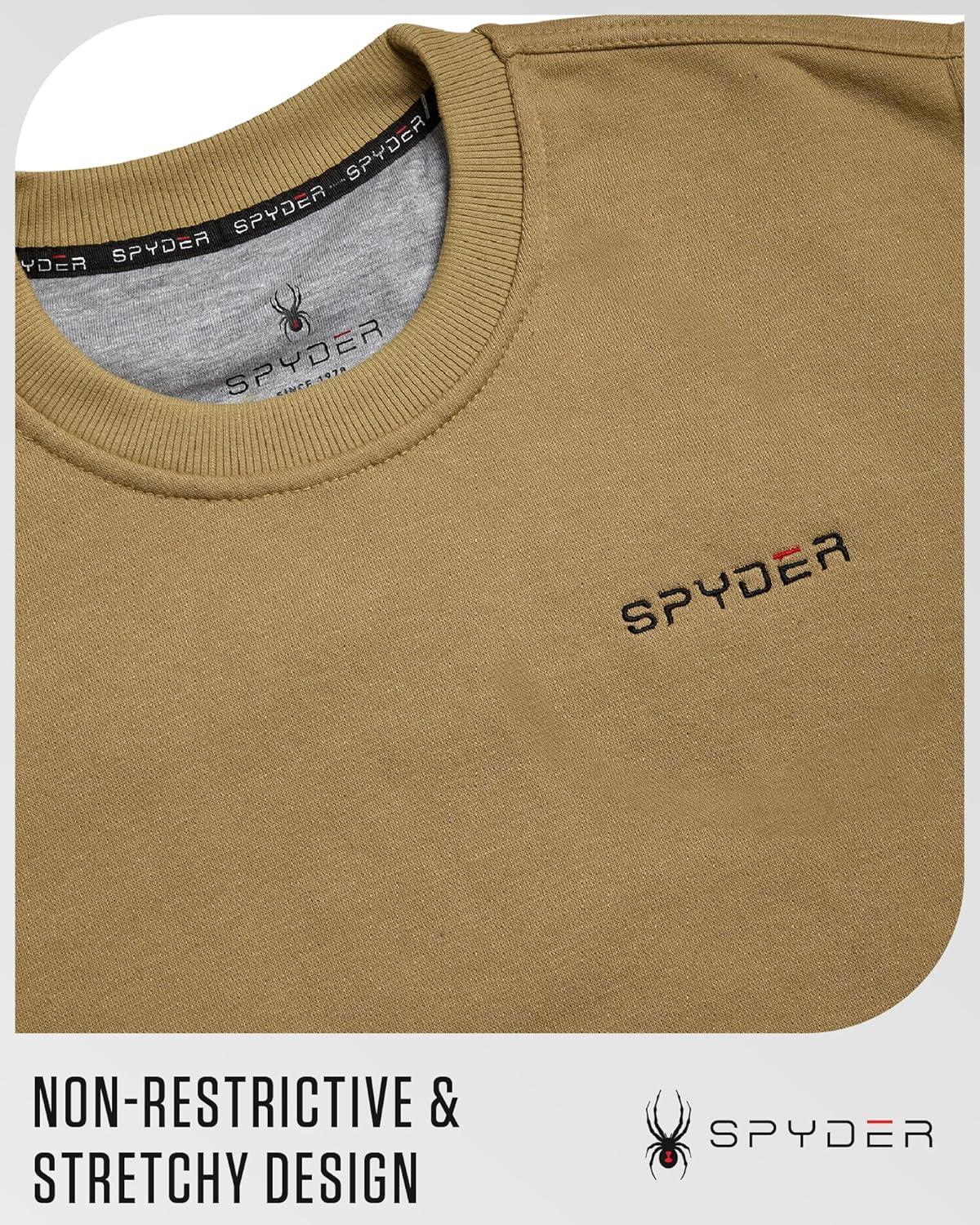 imageSpyder Mens Crewneck Sweatshirt Soft Performance Fleece Pullover Sweatshirts for Men Casual Gym Workout Mens SweatshirtSand