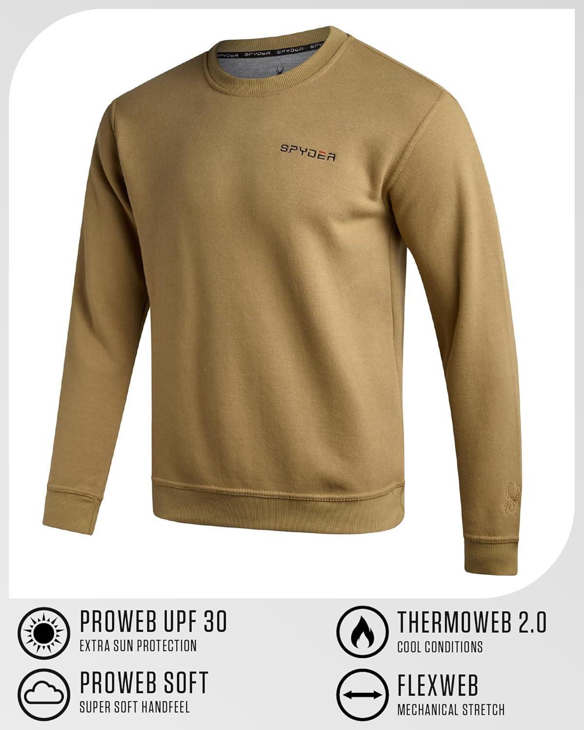 imageSpyder Mens Crewneck Sweatshirt Soft Performance Fleece Pullover Sweatshirts for Men Casual Gym Workout Mens SweatshirtSand