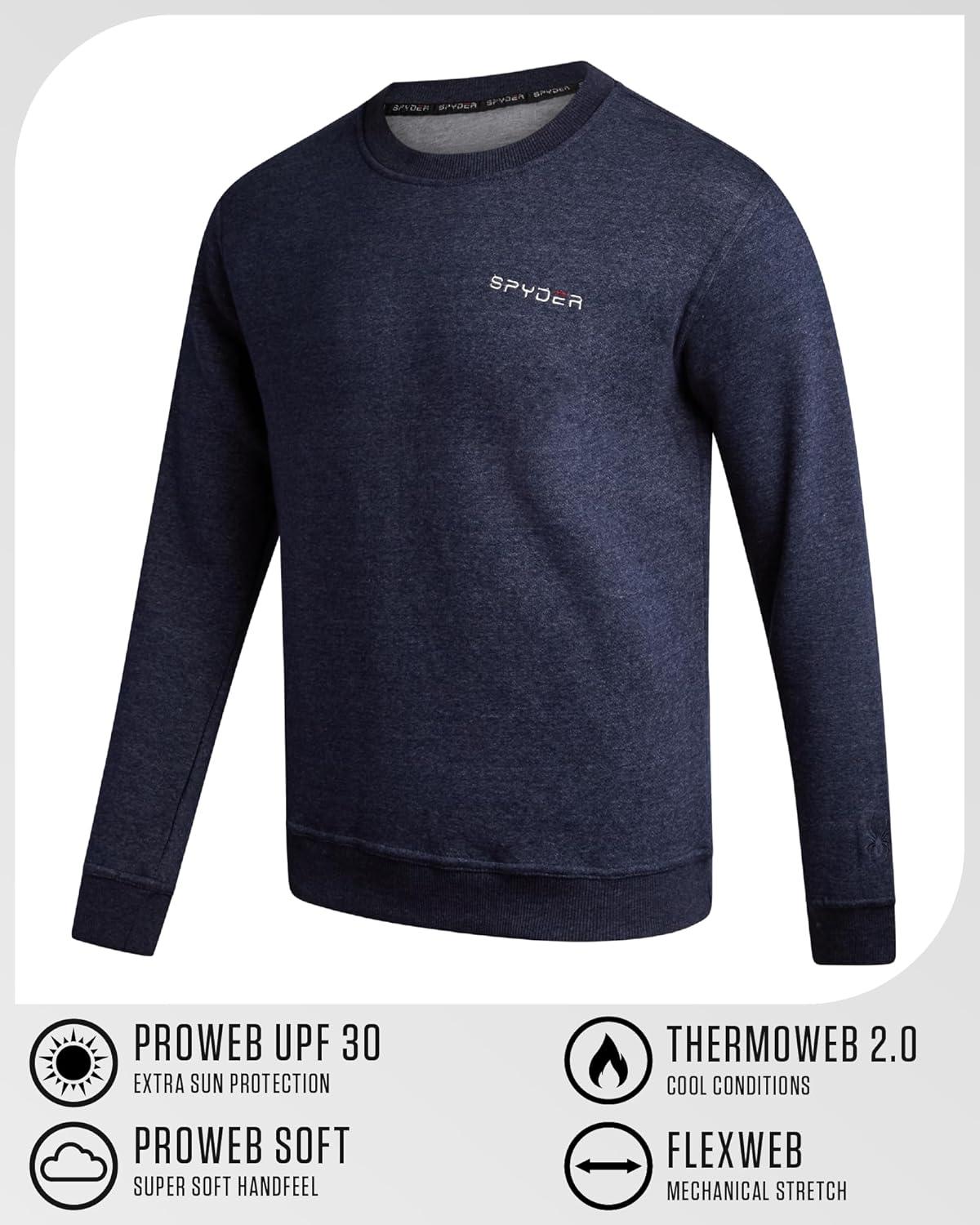 imageSpyder Mens Crewneck Sweatshirt Soft Performance Fleece Pullover Sweatshirts for Men Casual Gym Workout Mens SweatshirtTrue Navy