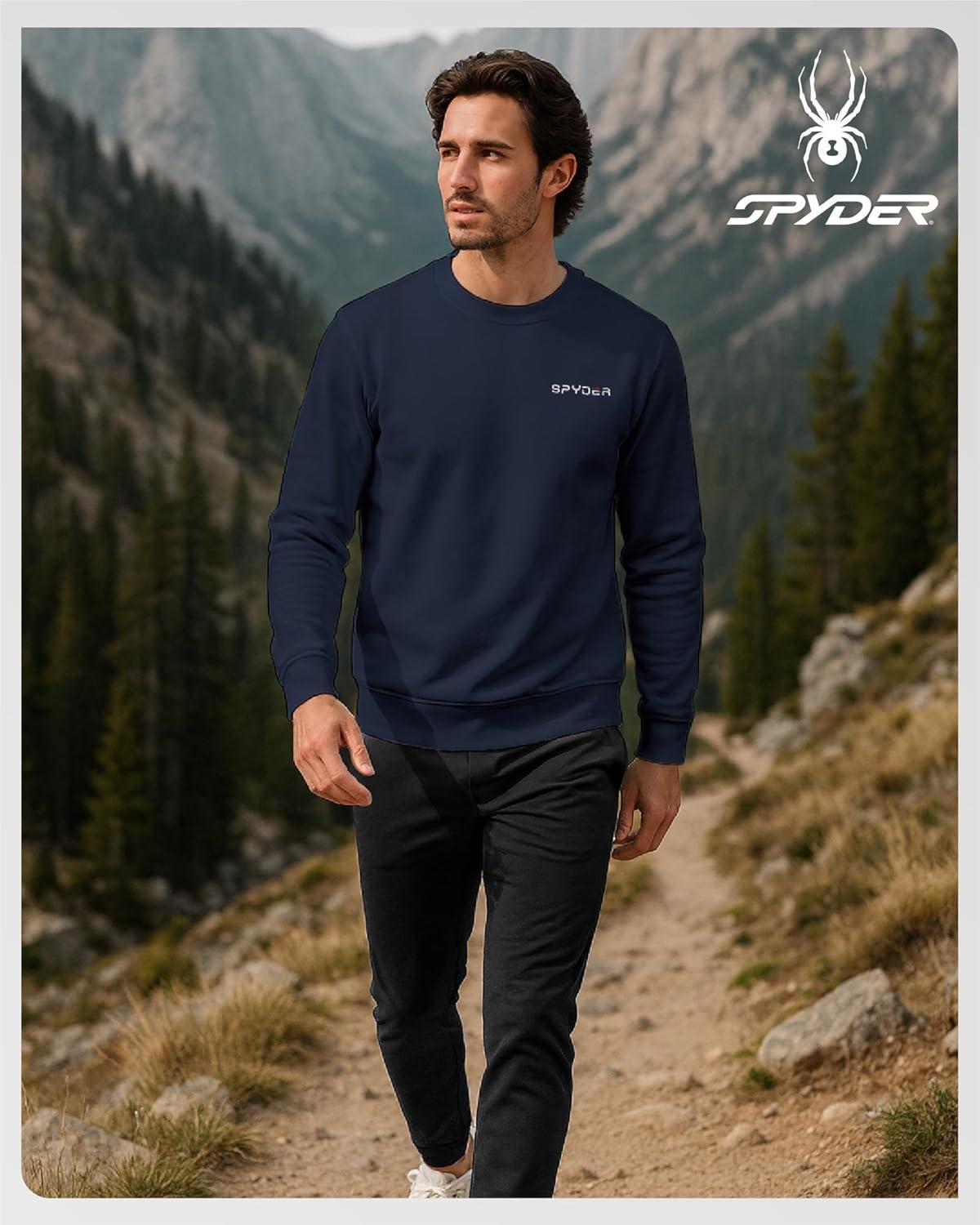 imageSpyder Mens Crewneck Sweatshirt Soft Performance Fleece Pullover Sweatshirts for Men Casual Gym Workout Mens SweatshirtTrue Navy