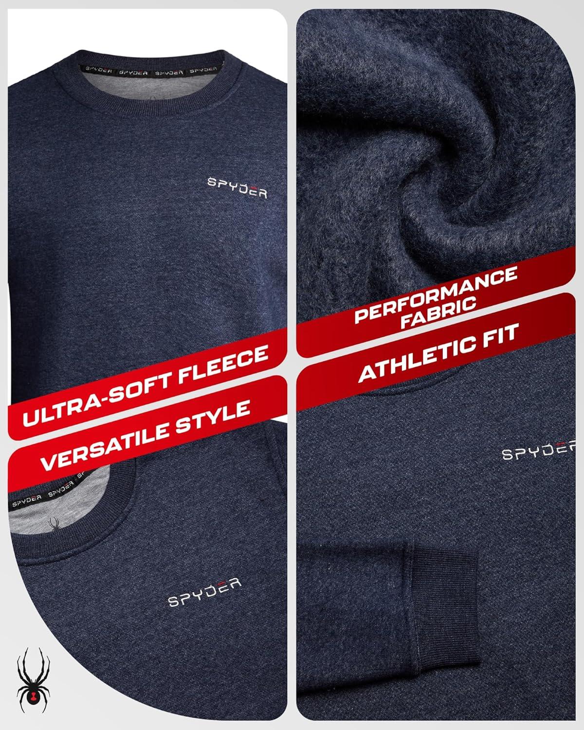 imageSpyder Mens Crewneck Sweatshirt Soft Performance Fleece Pullover Sweatshirts for Men Casual Gym Workout Mens SweatshirtTrue Navy