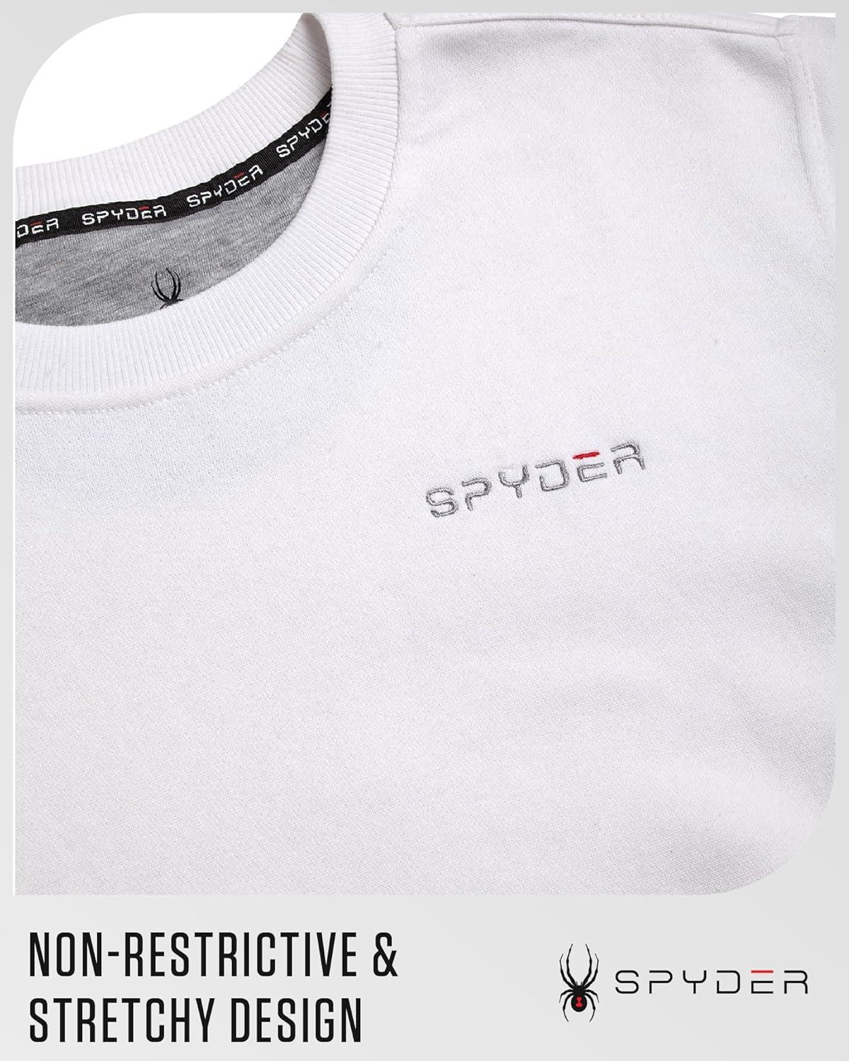 imageSpyder Mens Crewneck Sweatshirt Soft Performance Fleece Pullover Sweatshirts for Men Casual Gym Workout Mens SweatshirtWhite