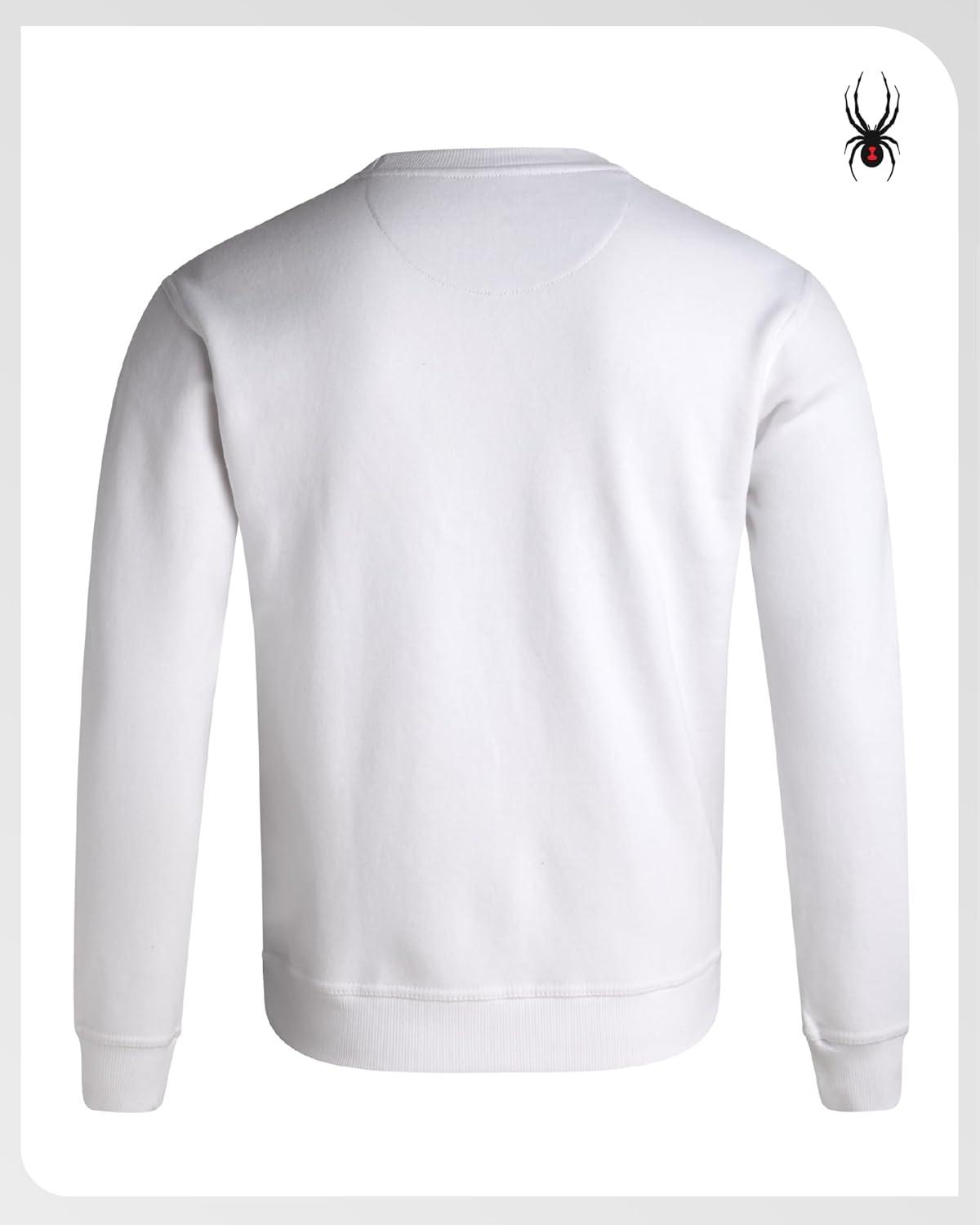 imageSpyder Mens Crewneck Sweatshirt Soft Performance Fleece Pullover Sweatshirts for Men Casual Gym Workout Mens SweatshirtWhite