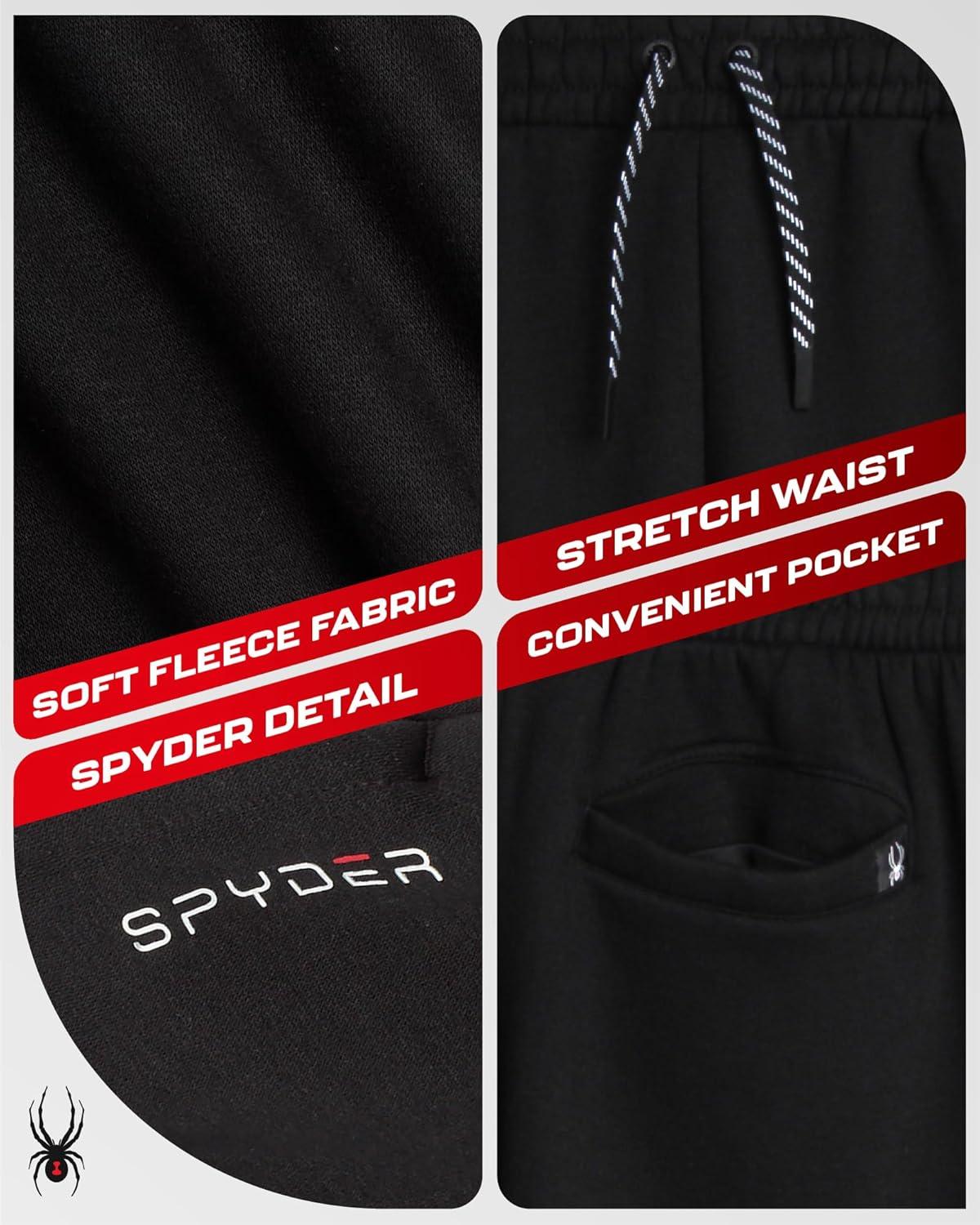 imageSpyder Mens Sweatpants Athletic Performance Fleece Joggers Sweatpants for Men for Gym Workout and Running Sizes SXXLBlack