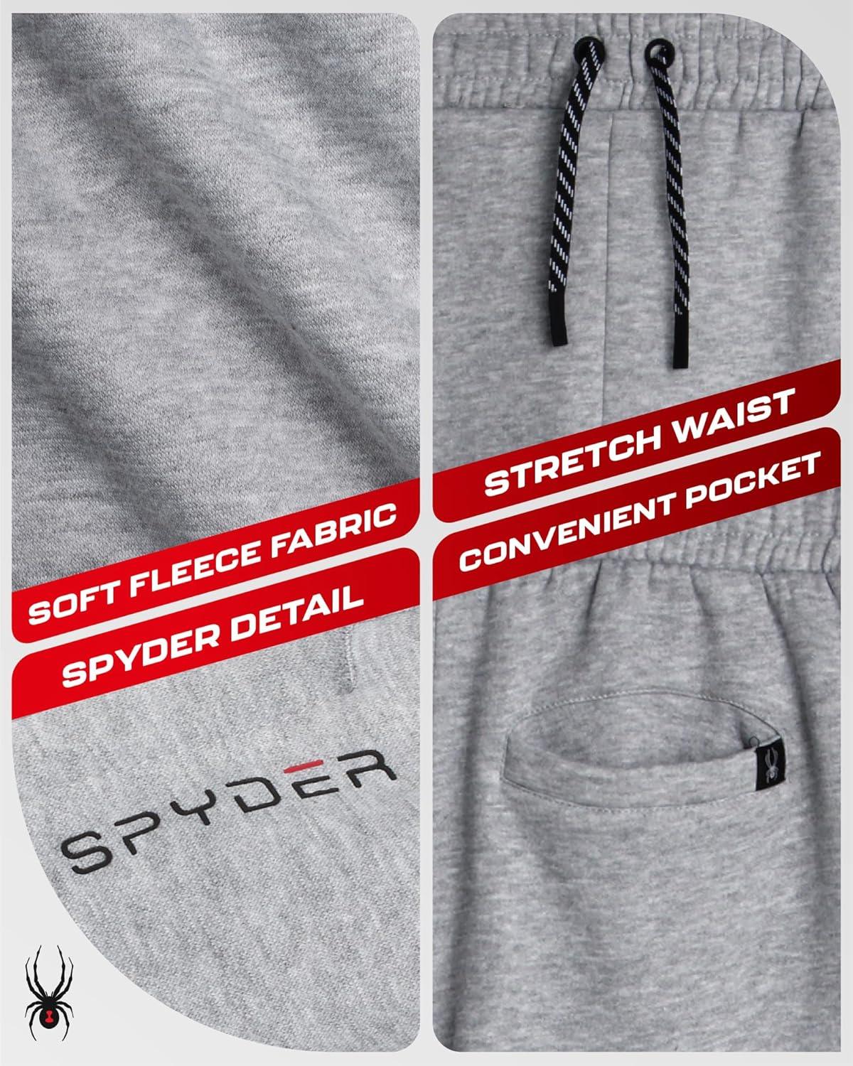 imageSpyder Mens Sweatpants Athletic Performance Fleece Joggers Sweatpants for Men for Gym Workout and Running Sizes SXXLGrey Heather