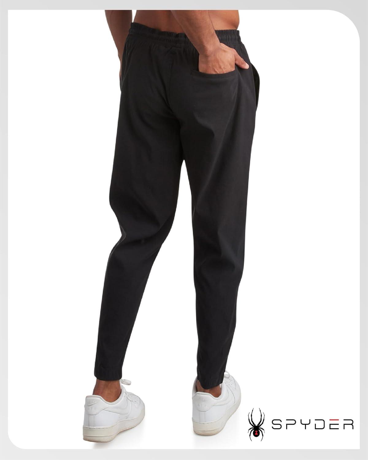 imageSpyder Mens Work Pants Lightweight Stretch Athletic Joggers for Men Moisture Wicking Pants for Work or Casual Golf WearBlack