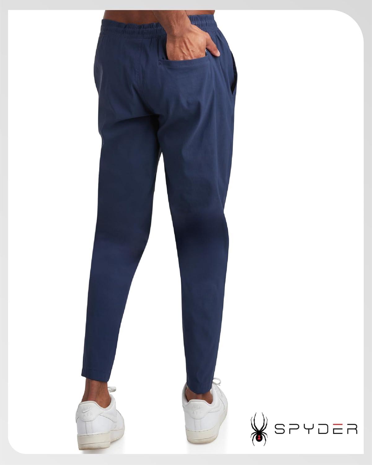 imageSpyder Mens Work Pants Lightweight Stretch Athletic Joggers for Men Moisture Wicking Pants for Work or Casual Golf WearNavy