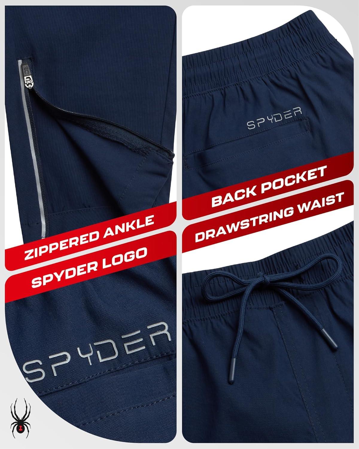 imageSpyder Mens Work Pants Lightweight Stretch Athletic Joggers for Men Moisture Wicking Pants for Work or Casual Golf WearNavy