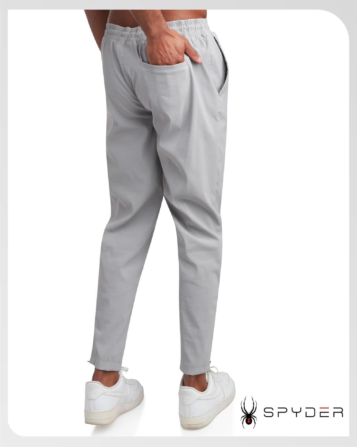 imageSpyder Mens Work Pants Lightweight Stretch Athletic Joggers for Men Moisture Wicking Pants for Work or Casual Golf WearSilver