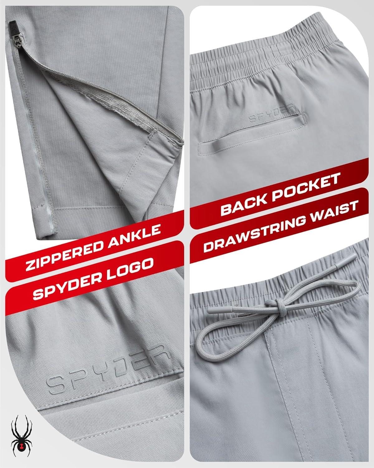 imageSpyder Mens Work Pants Lightweight Stretch Athletic Joggers for Men Moisture Wicking Pants for Work or Casual Golf WearSilver