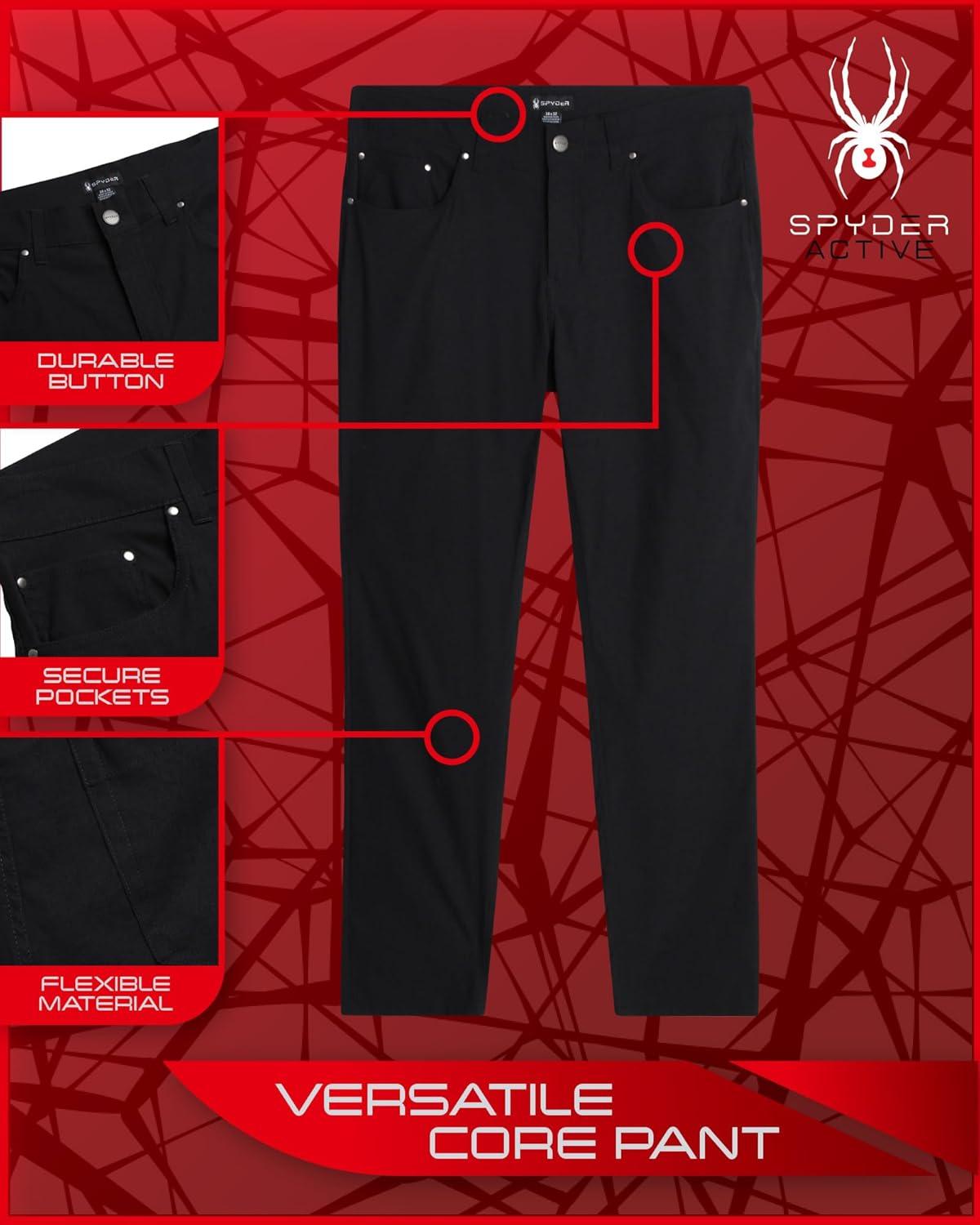 imageSpyder Mens Work Pants Lightweight Stretch Moisture Wicking Golf Pants for Work Comfortable Casual Dress Pants for MenBlack