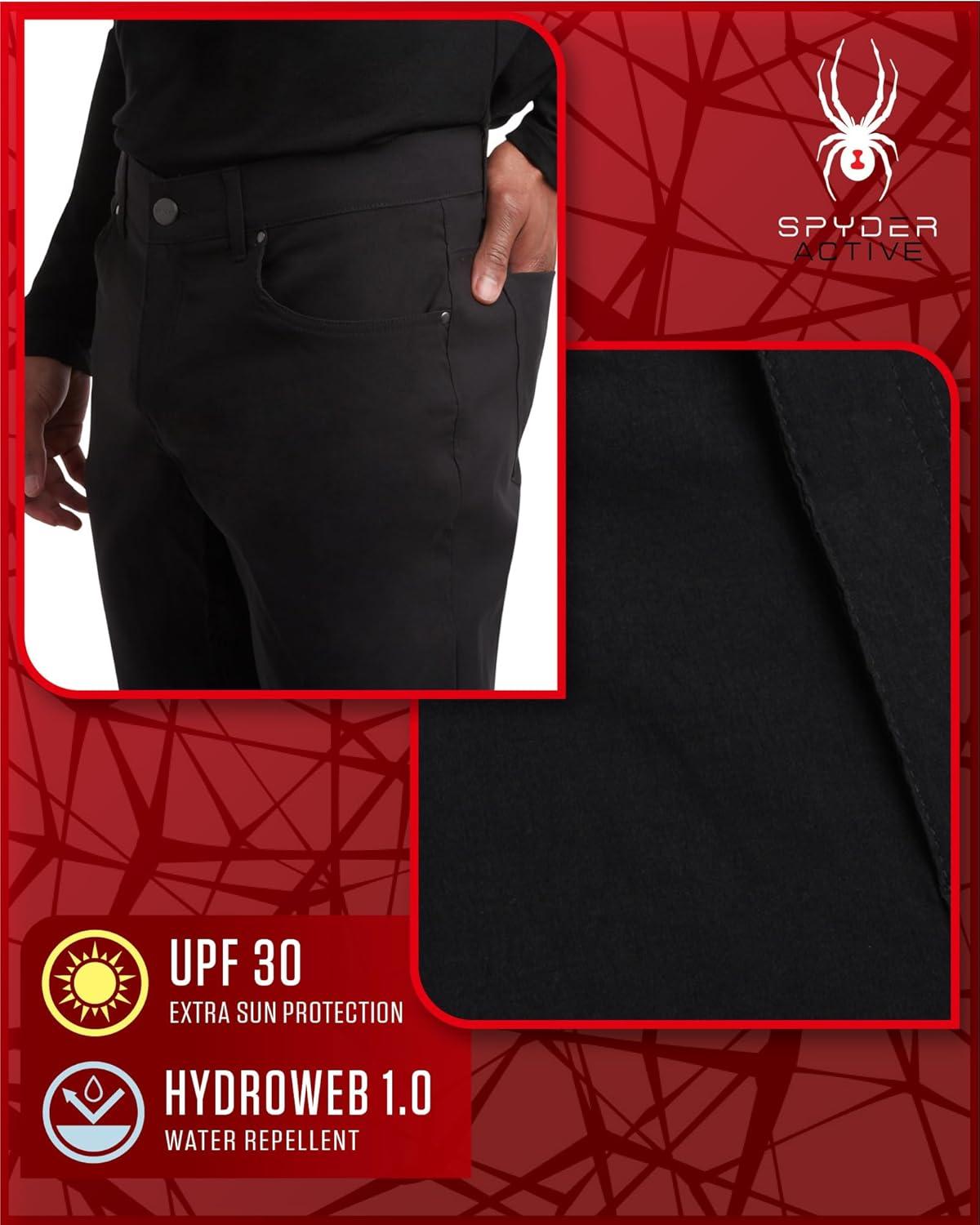 imageSpyder Mens Work Pants Lightweight Stretch Moisture Wicking Golf Pants for Work Comfortable Casual Dress Pants for MenBlack