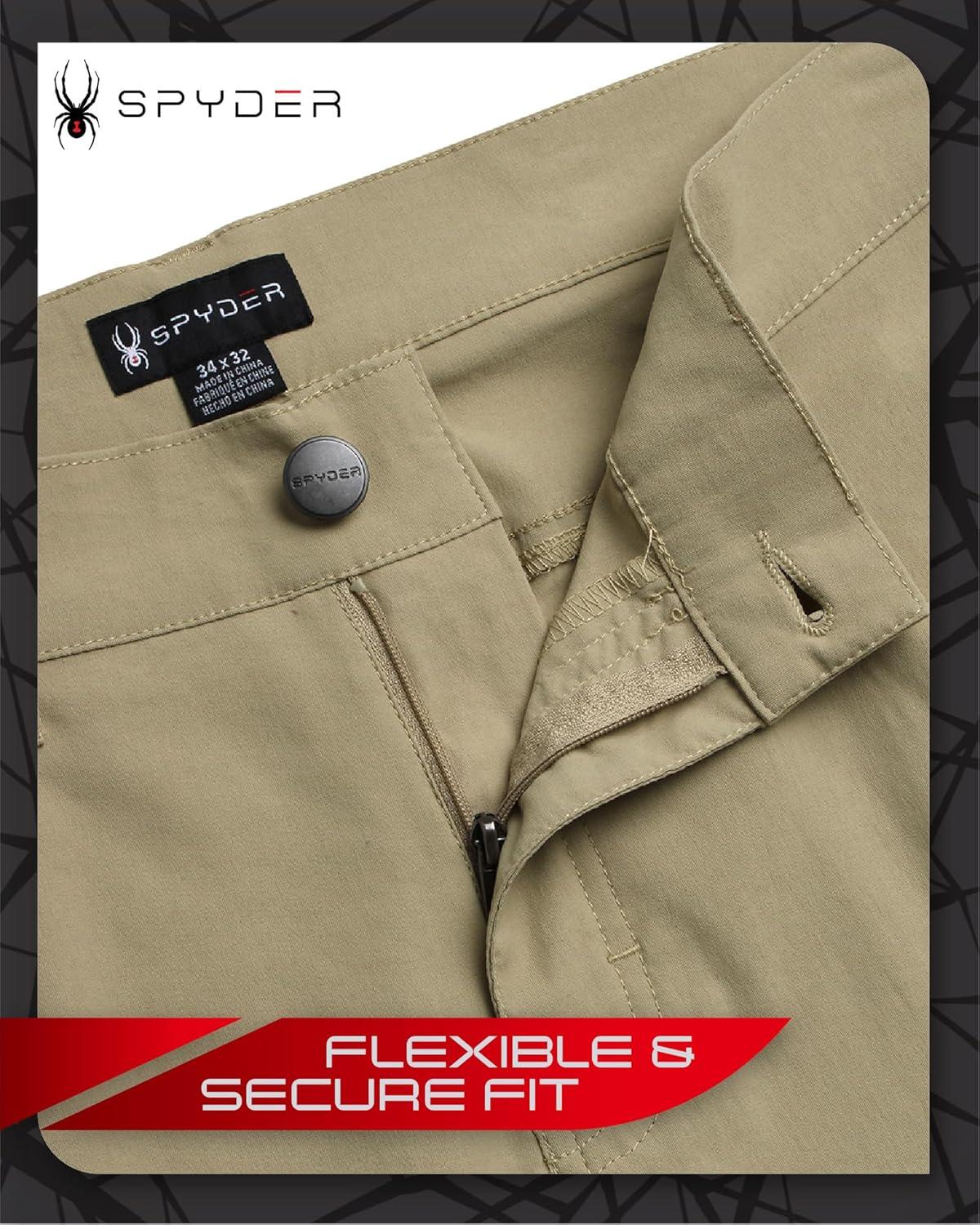 imageSpyder Mens Work Pants Lightweight Stretch Moisture Wicking Golf Pants for Work Comfortable Casual Dress Pants for MenKhaki