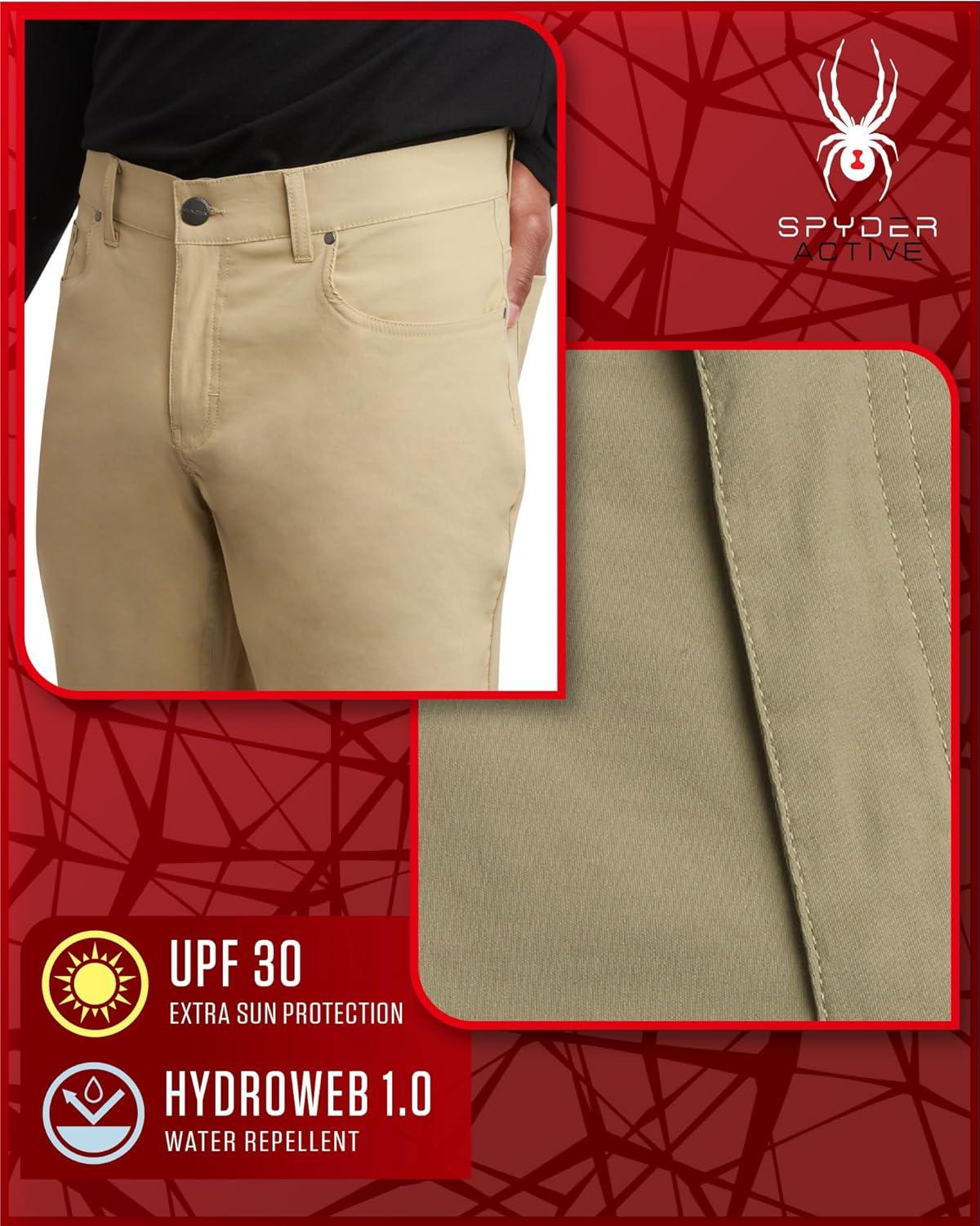 imageSpyder Mens Work Pants Lightweight Stretch Moisture Wicking Golf Pants for Work Comfortable Casual Dress Pants for MenKhaki