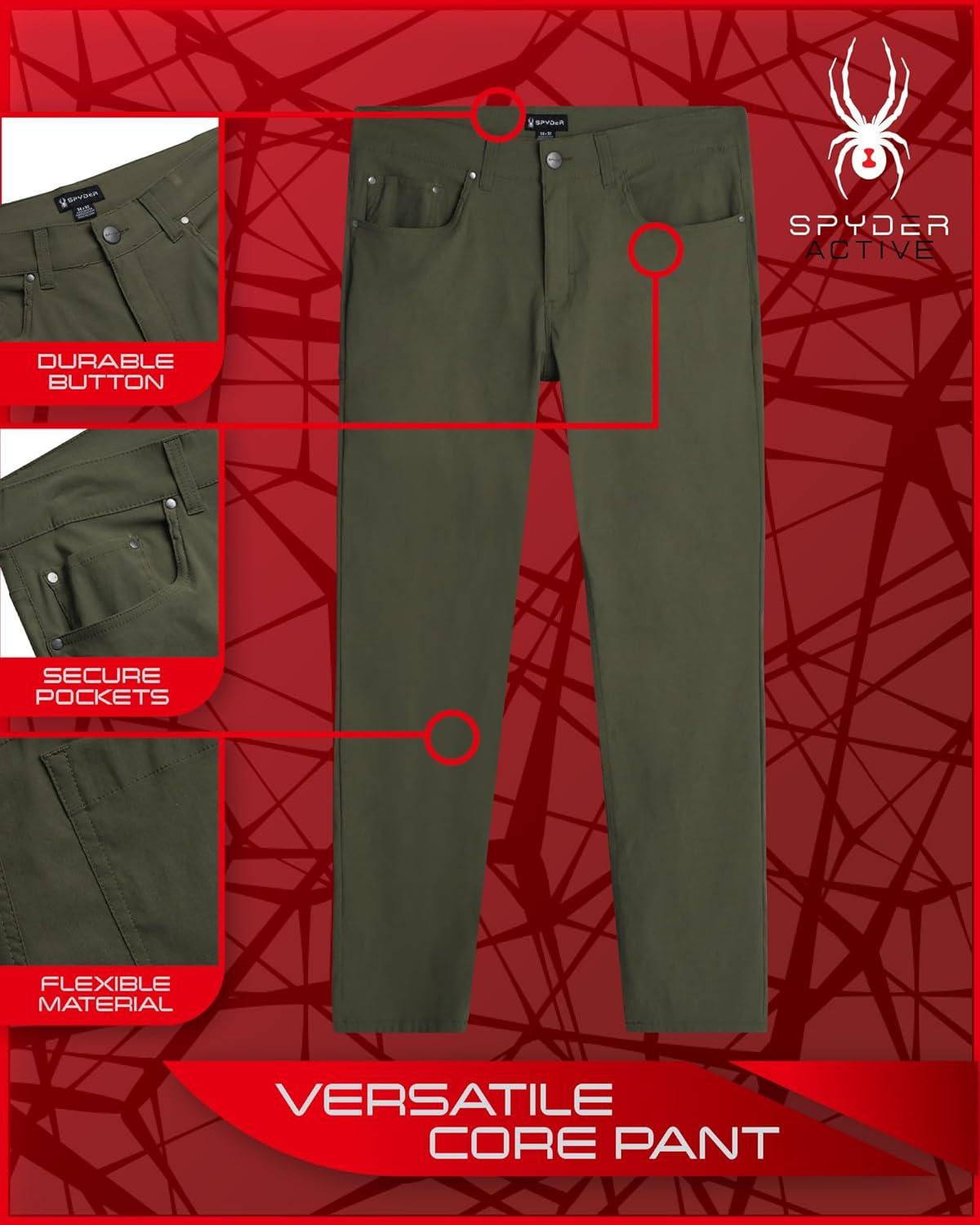 imageSpyder Mens Work Pants Lightweight Stretch Moisture Wicking Golf Pants for Work Comfortable Casual Dress Pants for MenOlive