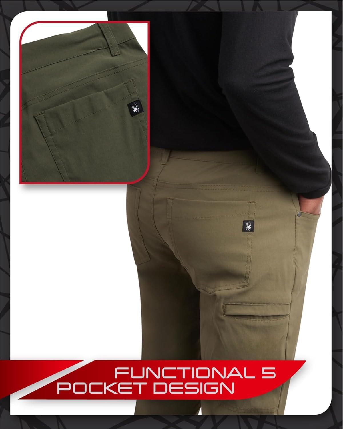 imageSpyder Mens Work Pants Lightweight Stretch Moisture Wicking Golf Pants for Work Comfortable Casual Dress Pants for MenOlive