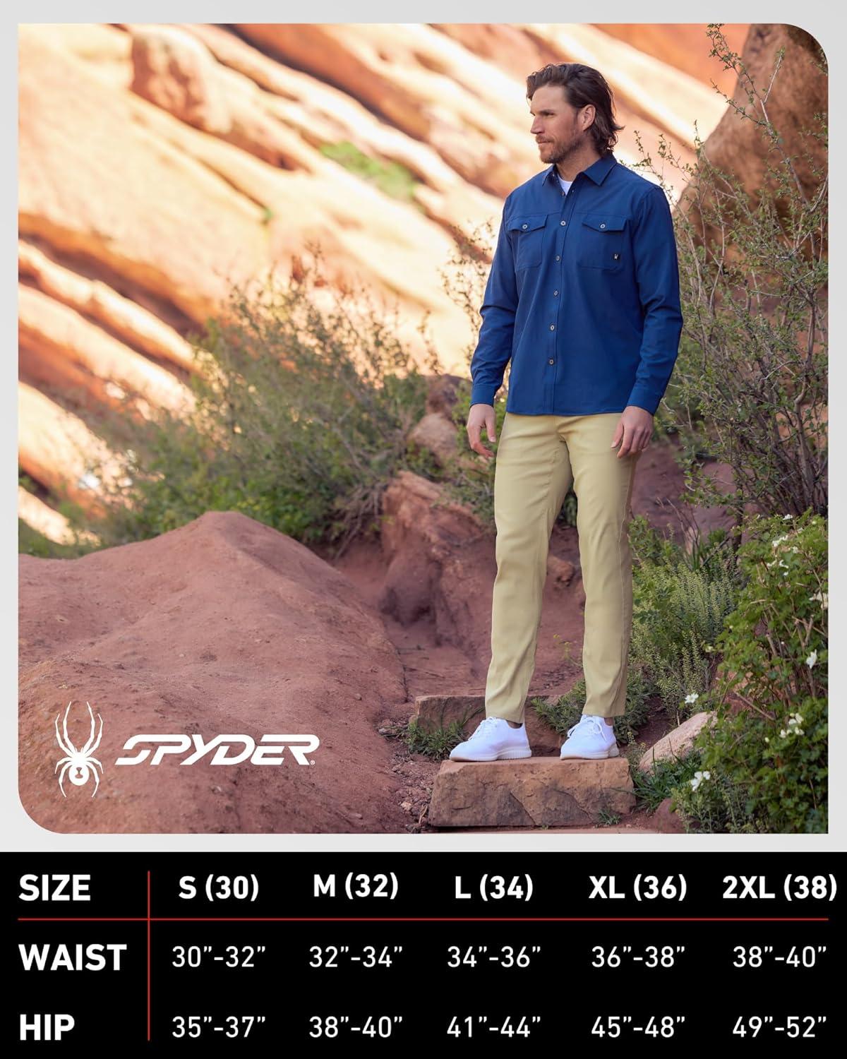 imageSpyder Mens Work Pants Lightweight Stretch Moisture Wicking Golf Pants for Work Comfortable Casual Dress Pants for MenOlive