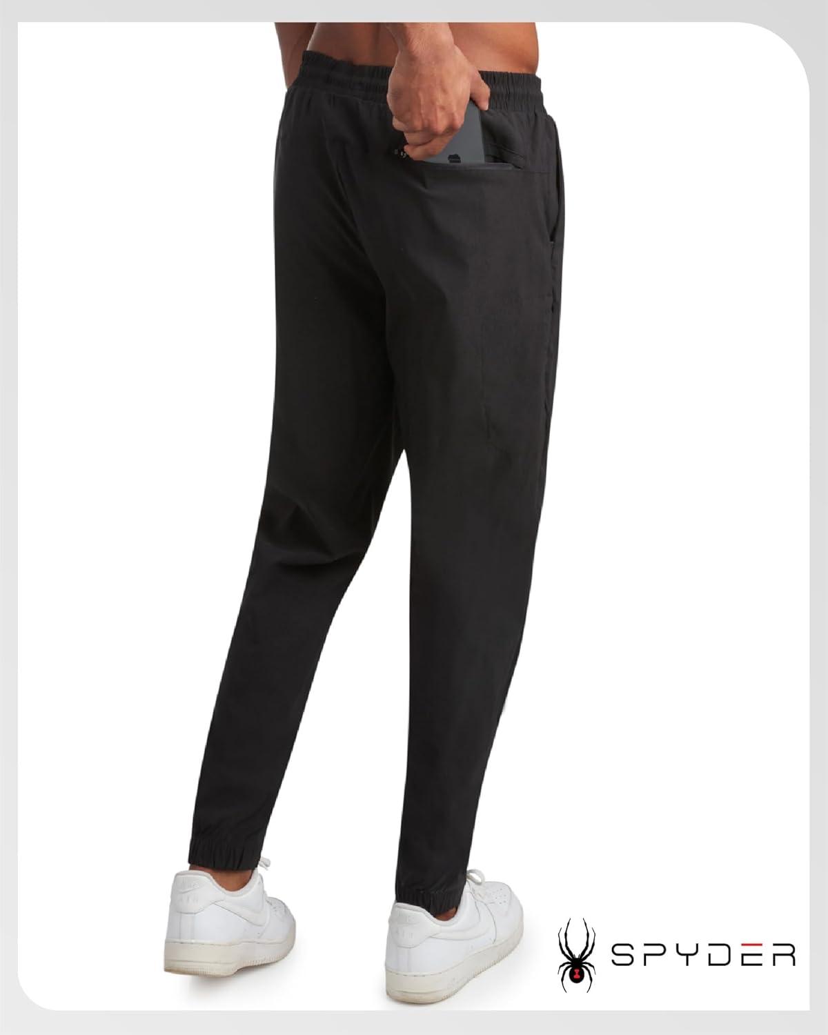 imageSpyder Mens Work Pants Moisture Wicking Pants for Work Lightweight Stretch Casual Golf Wear and Athletic Joggers for MenBlack
