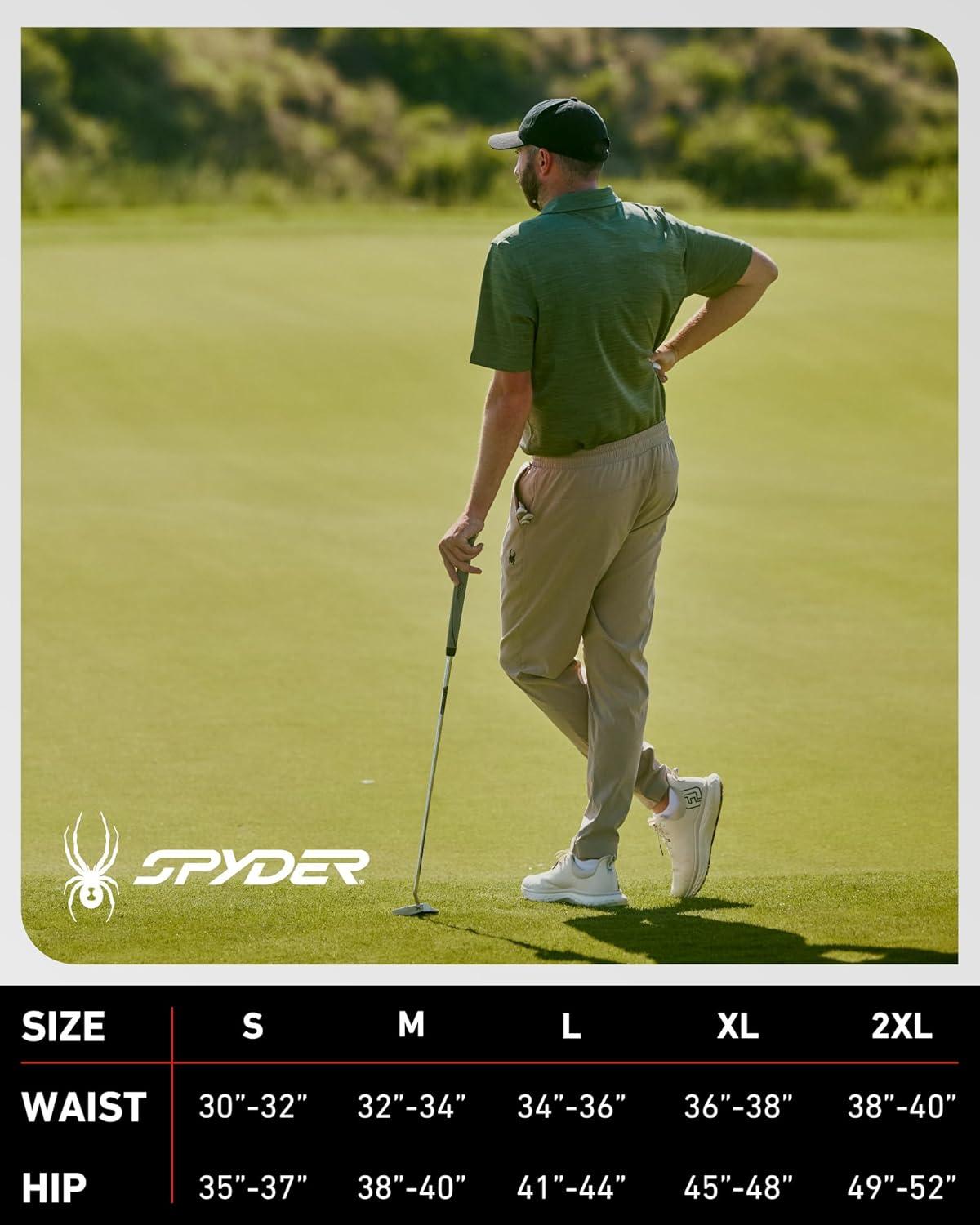 imageSpyder Mens Work Pants Moisture Wicking Pants for Work Lightweight Stretch Casual Golf Wear and Athletic Joggers for MenBlack