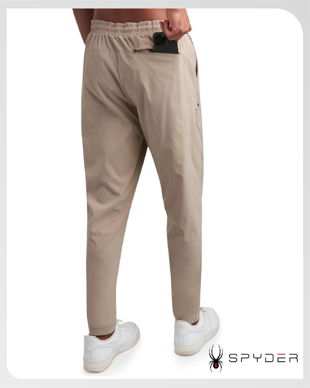 imageSpyder Mens Work Pants Moisture Wicking Pants for Work Lightweight Stretch Casual Golf Wear and Athletic Joggers for MenGravel